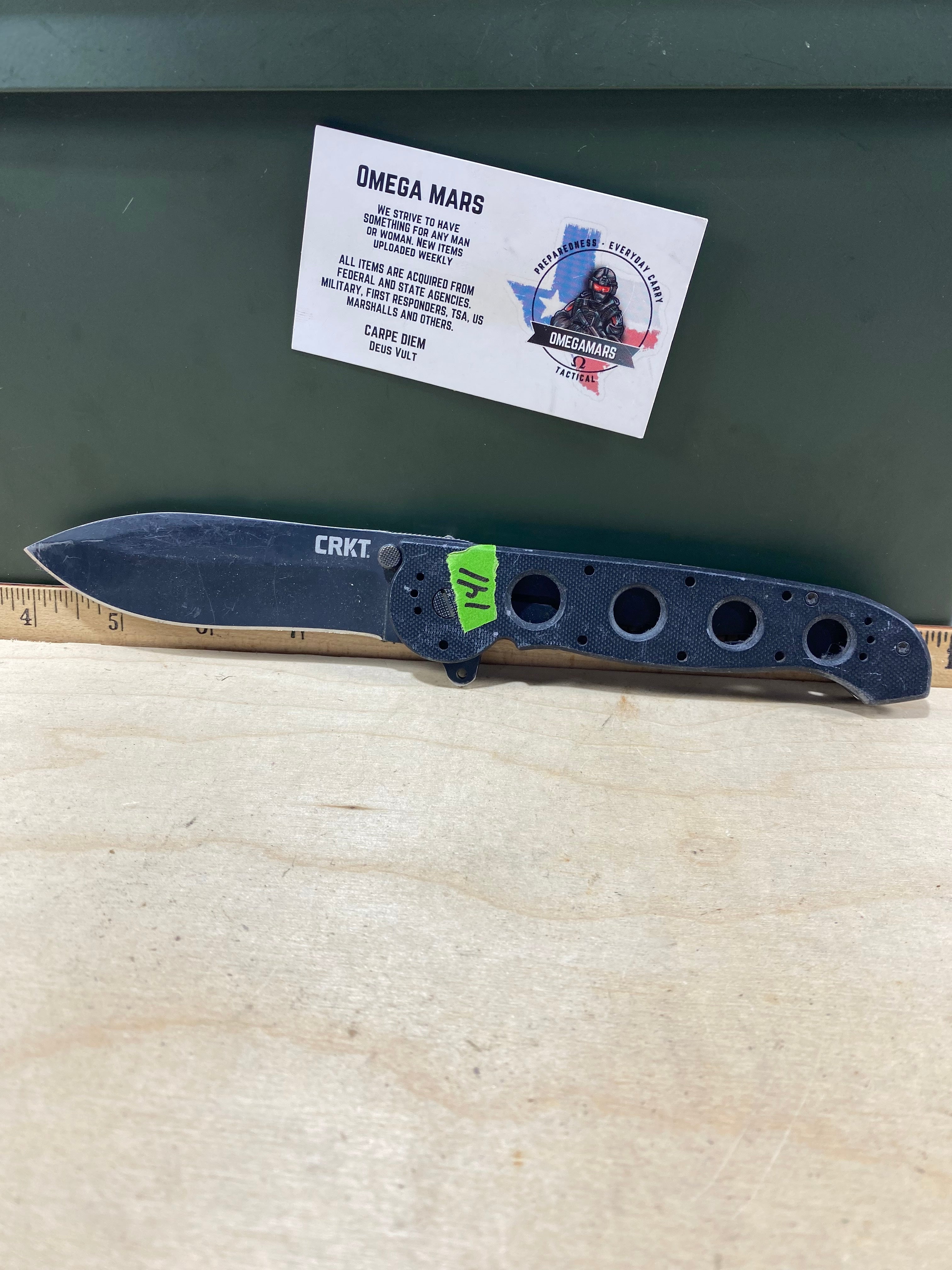 CRKT M21-04G Spear Point #141. Light usage. Resharpened