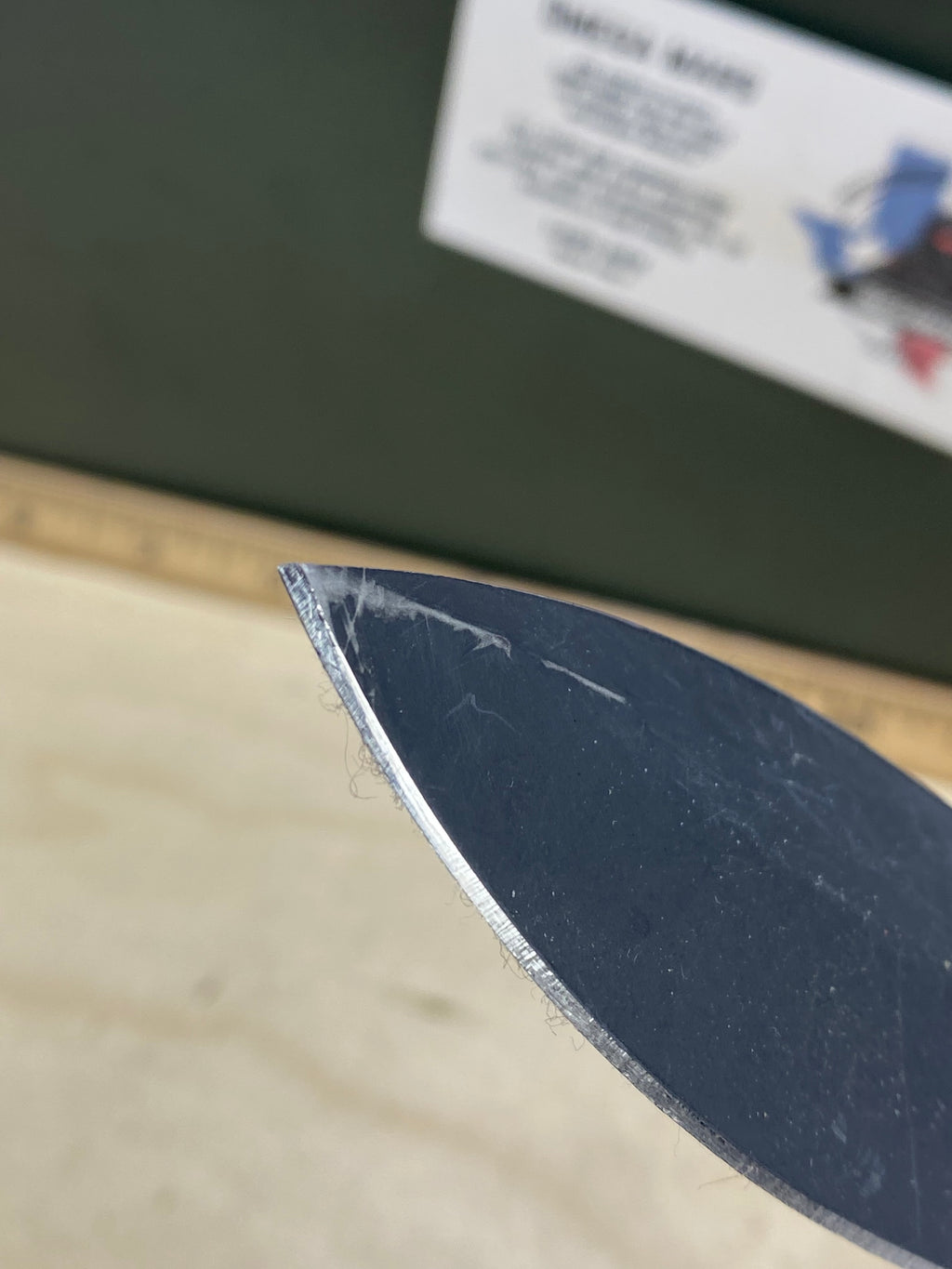 CRKT M21-04G Spear Point #141. Light usage. Resharpened