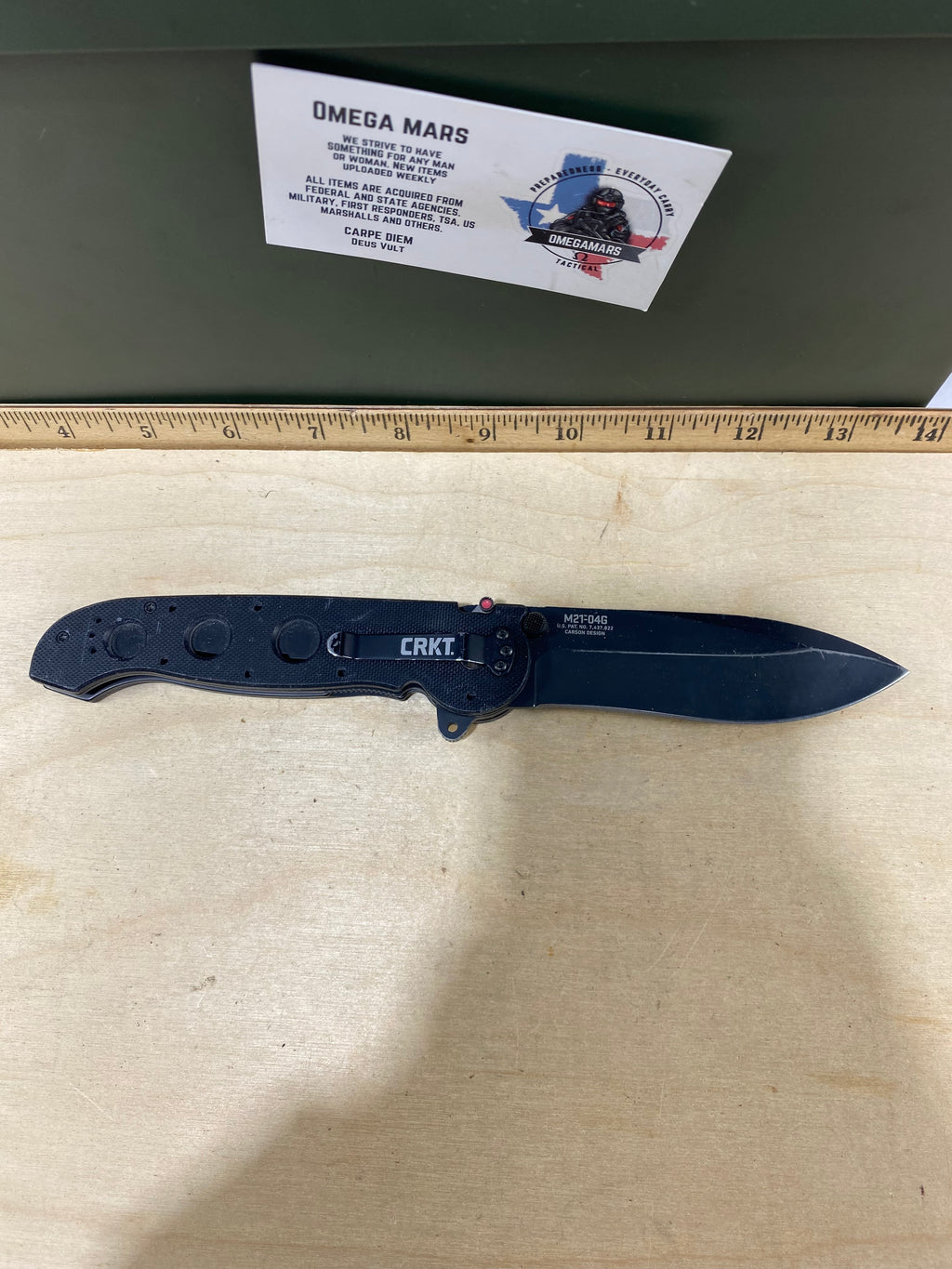 CRKT M21-04G Spear Point #142. Light usage
