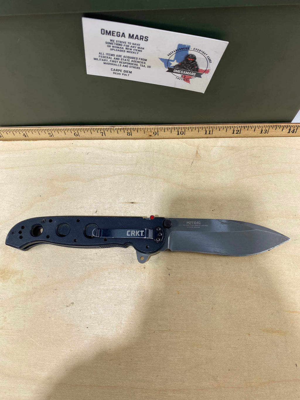 CRKT M21-04G Spear Point #143. Light usage. Dirty.