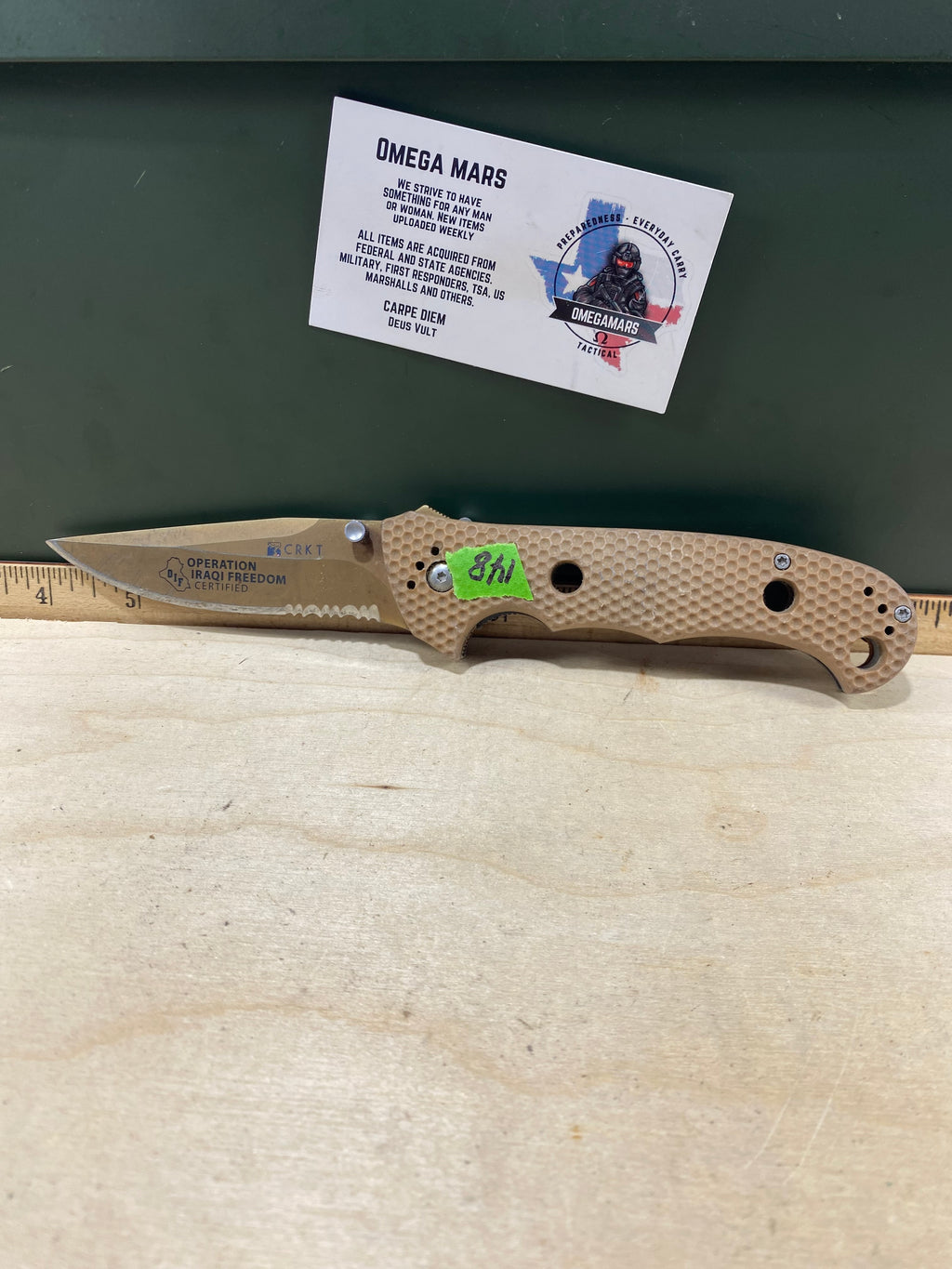 CRKT 7914D Hammond Desert Cruiser #148. Light usage. Resharpened. Dirty. Discontinued