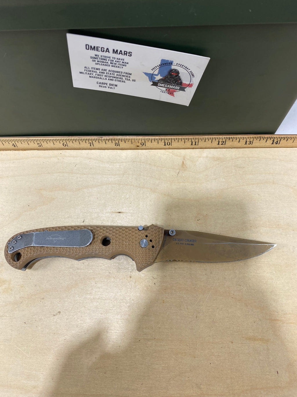 CRKT 7914D Hammond Desert Cruiser #148. Light usage. Resharpened. Dirty. Discontinued