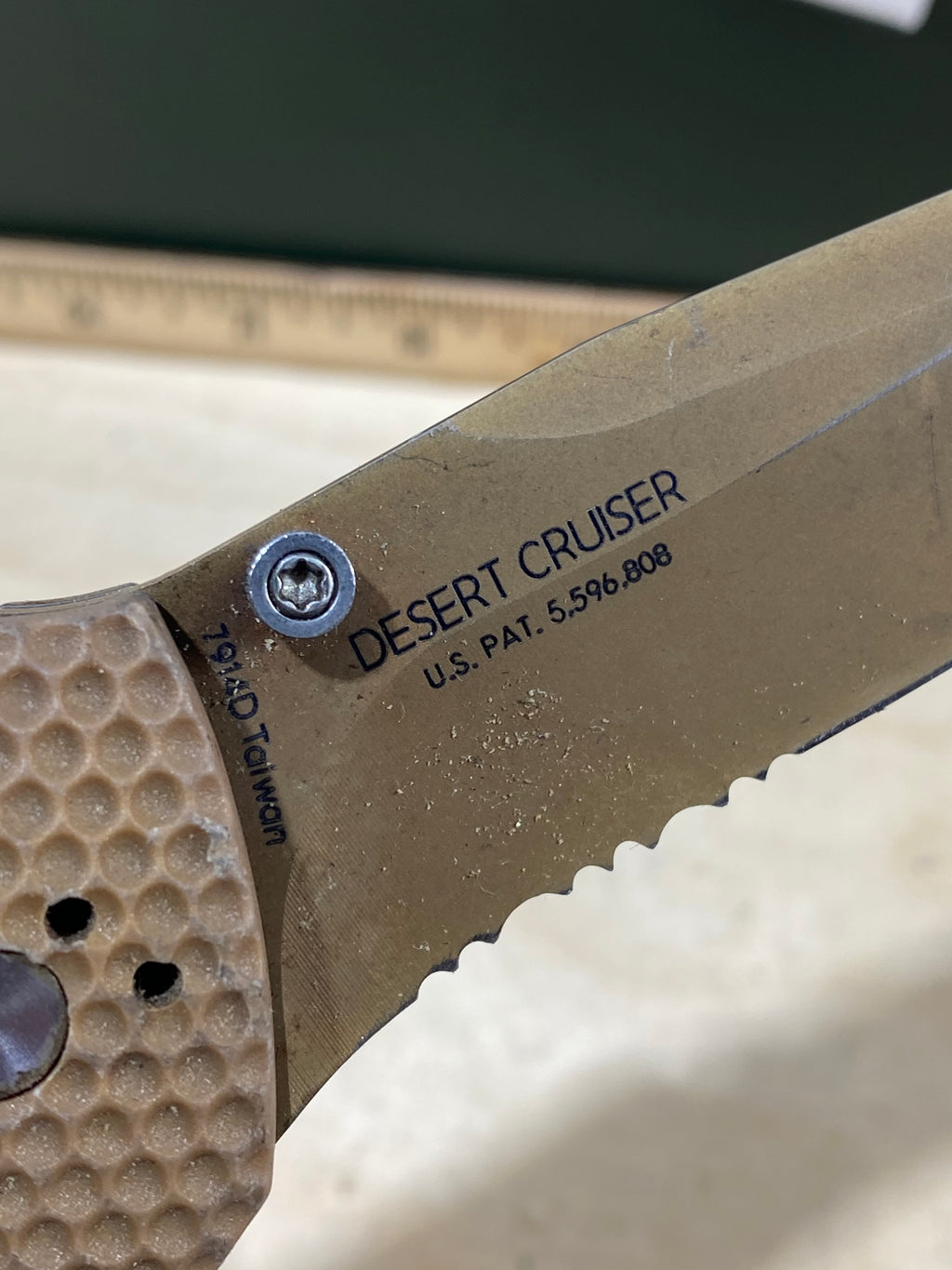 CRKT 7914D Hammond Desert Cruiser #148. Light usage. Resharpened. Dirty. Discontinued