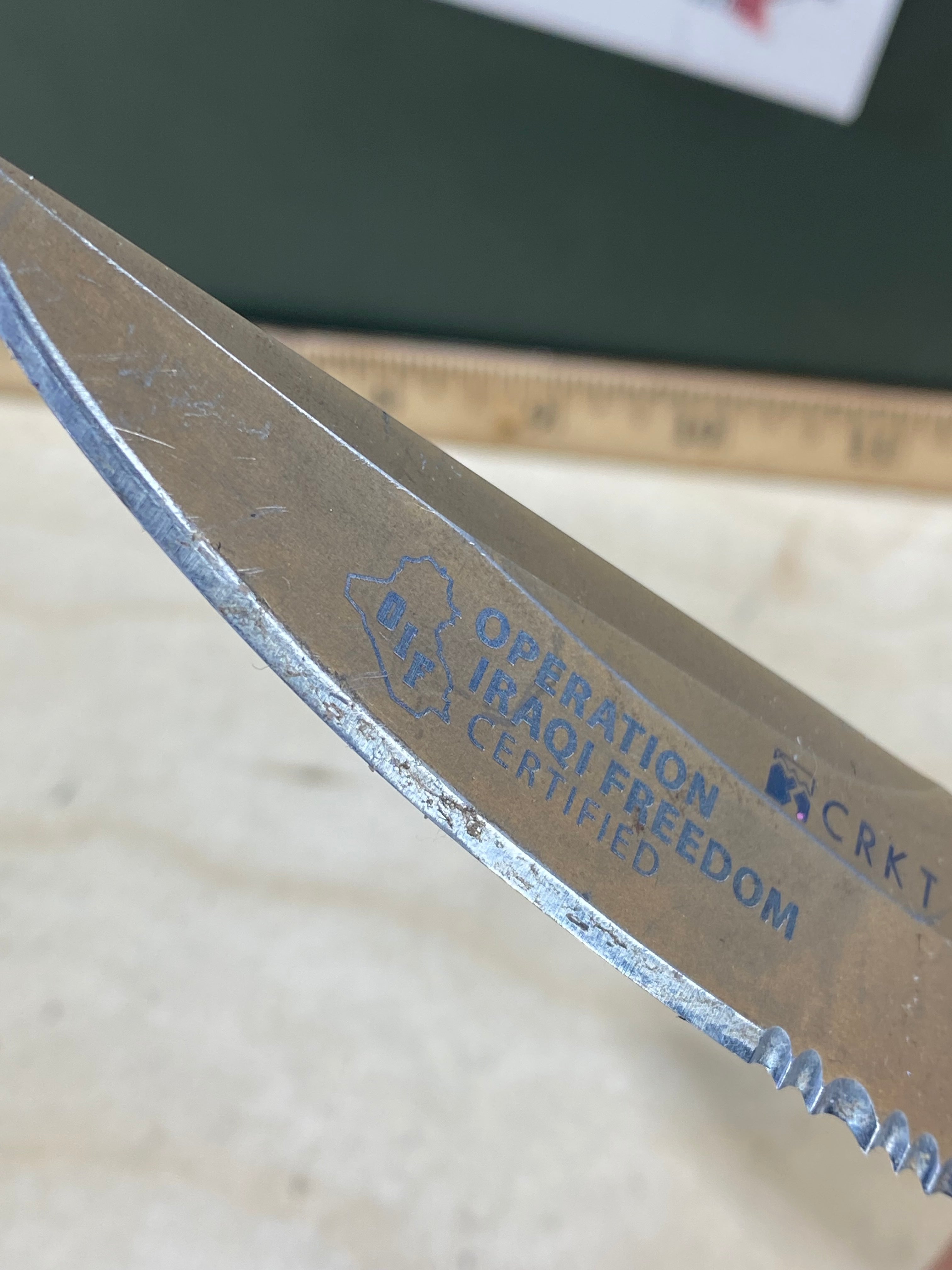 CRKT 7914D Hammond Desert Cruiser #148. Light usage. Resharpened. Dirty. Discontinued