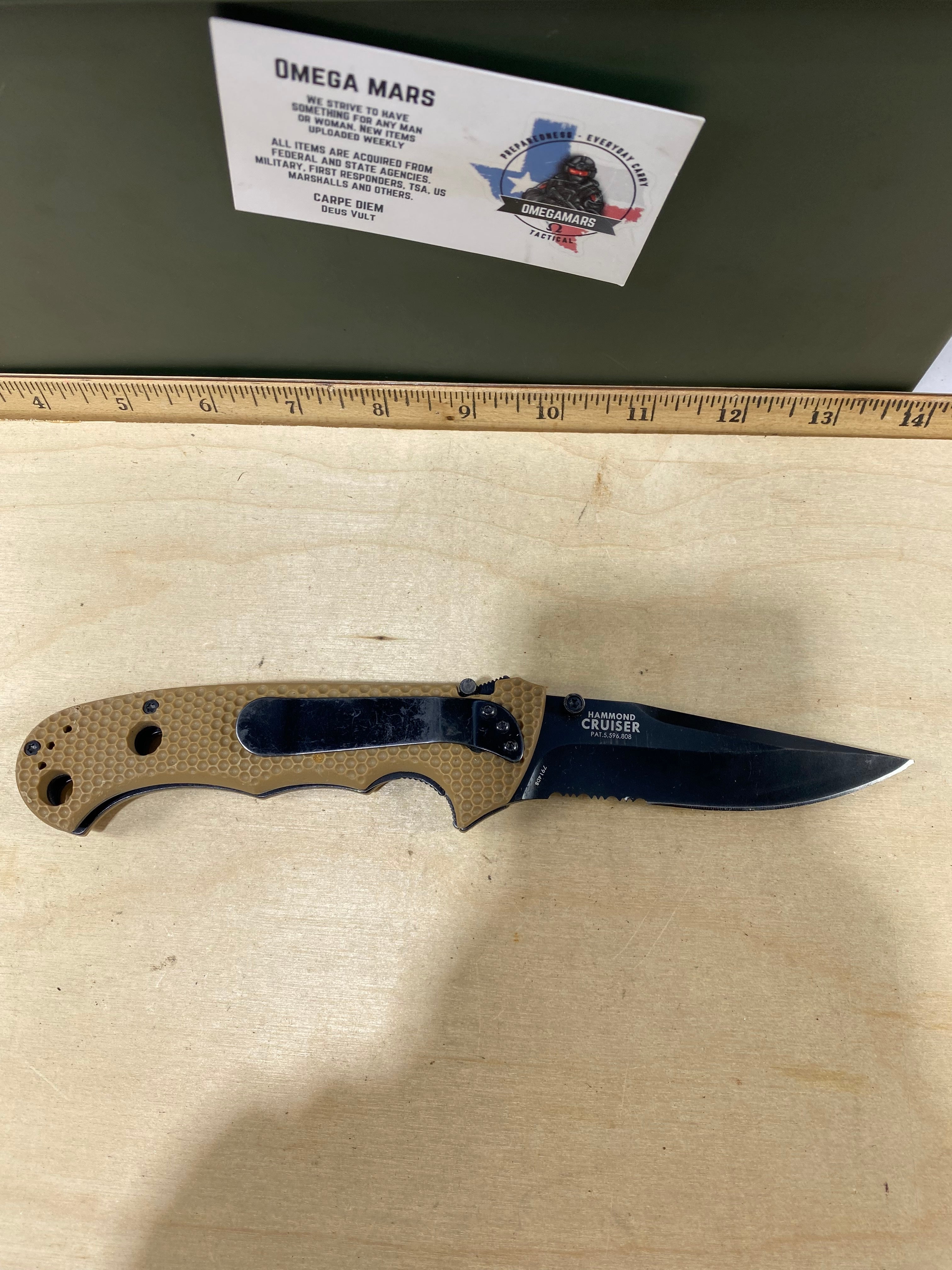 CRKT 7914DB Hammond Cruiser #149. Light usage. Tip chipped. Discontinued