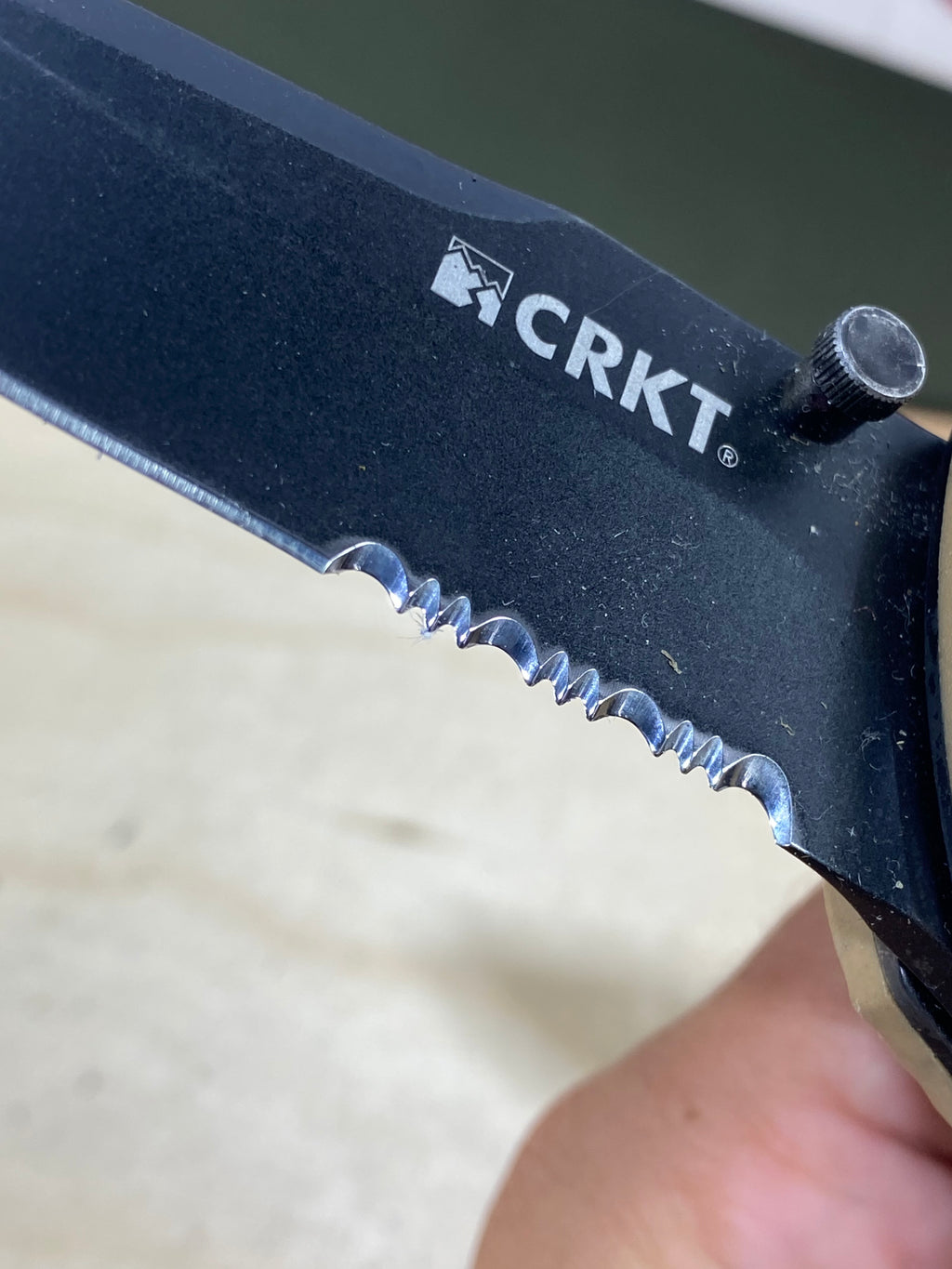 CRKT 7914DB Hammond Cruiser #149. Light usage. Tip chipped. Discontinued