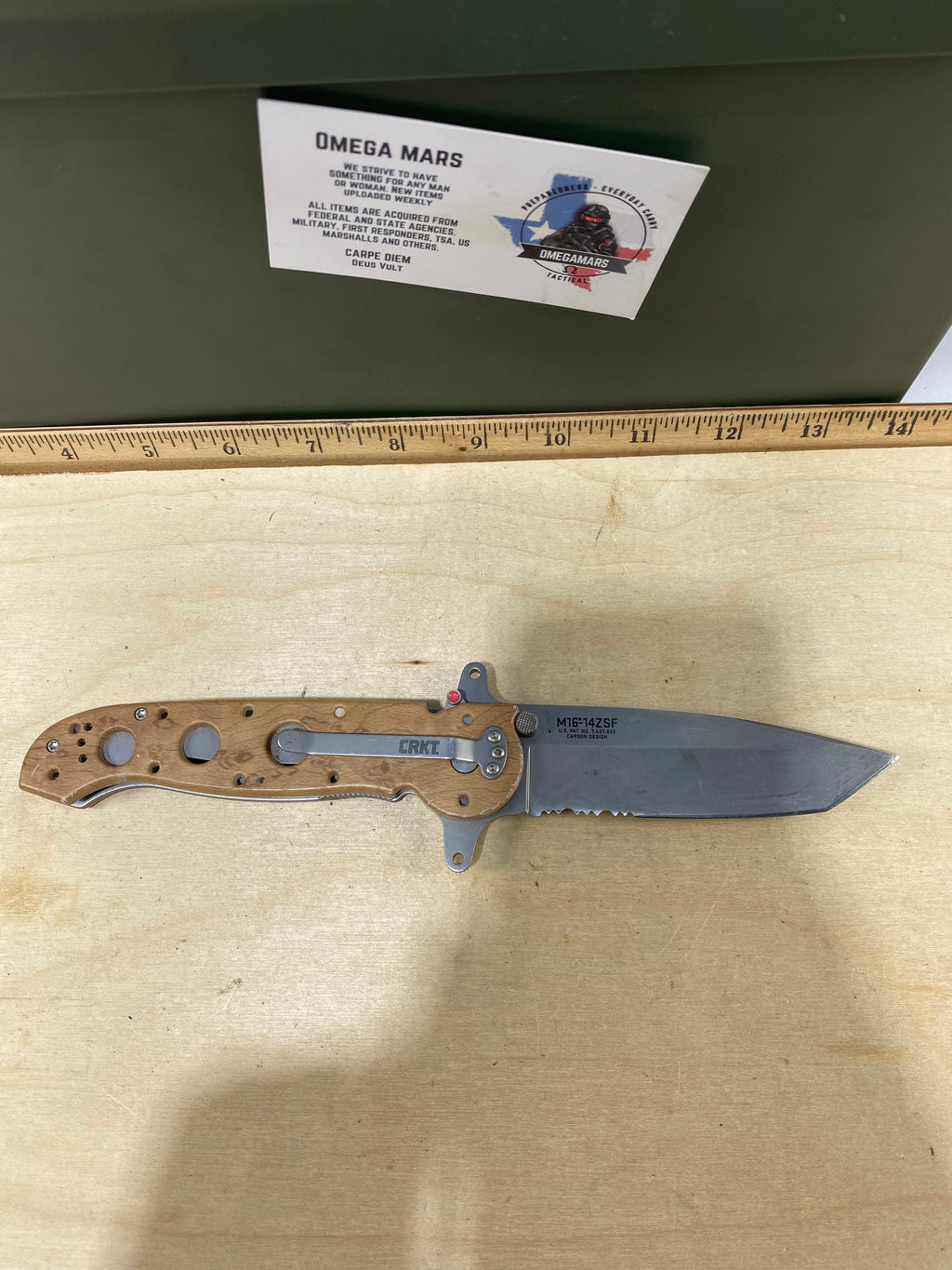 CRKT M16-14ZSF #157. Light usage. Dirty. Resharpened.