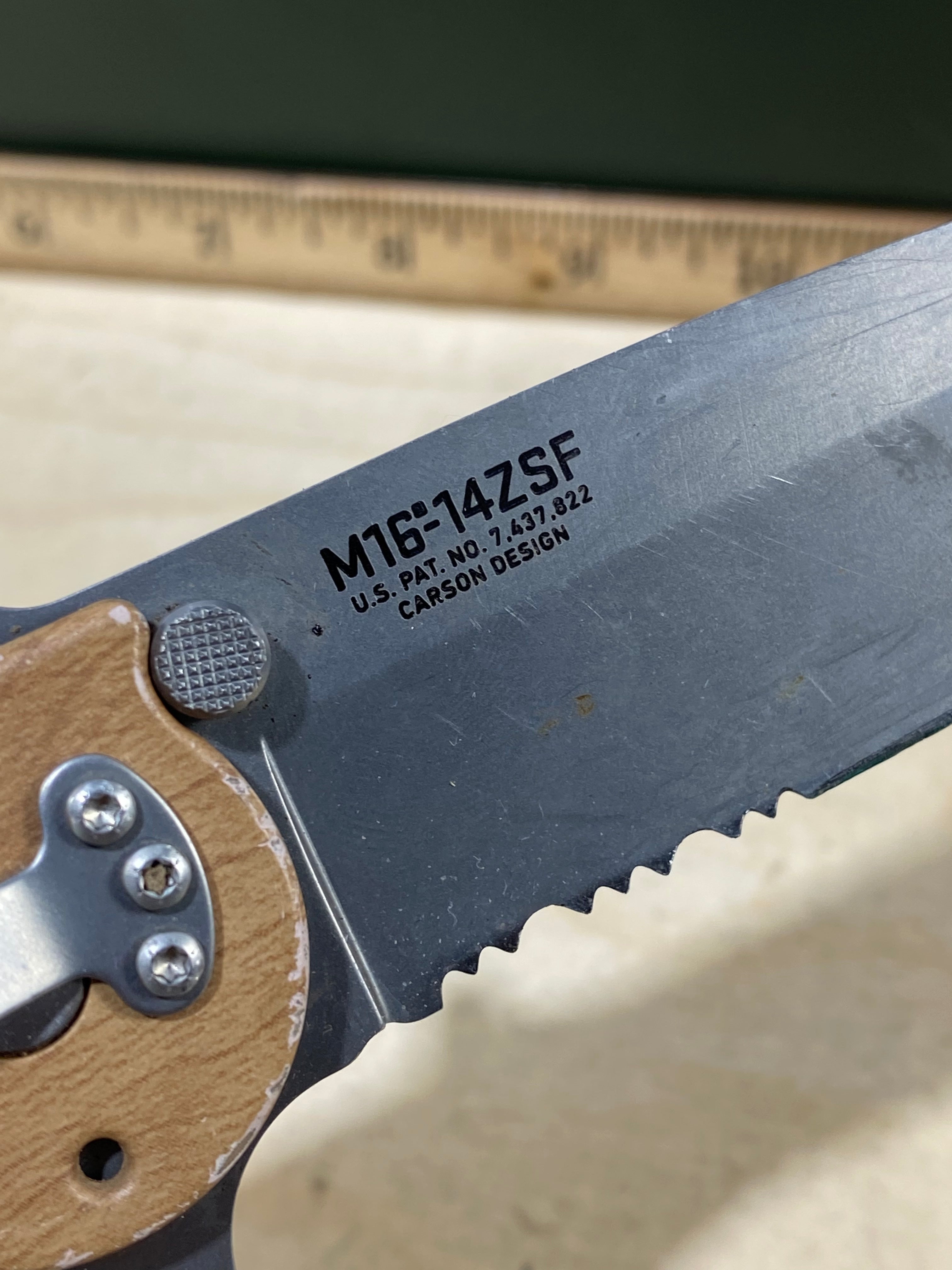CRKT M16-14ZSF #157. Light usage. Dirty. Resharpened.