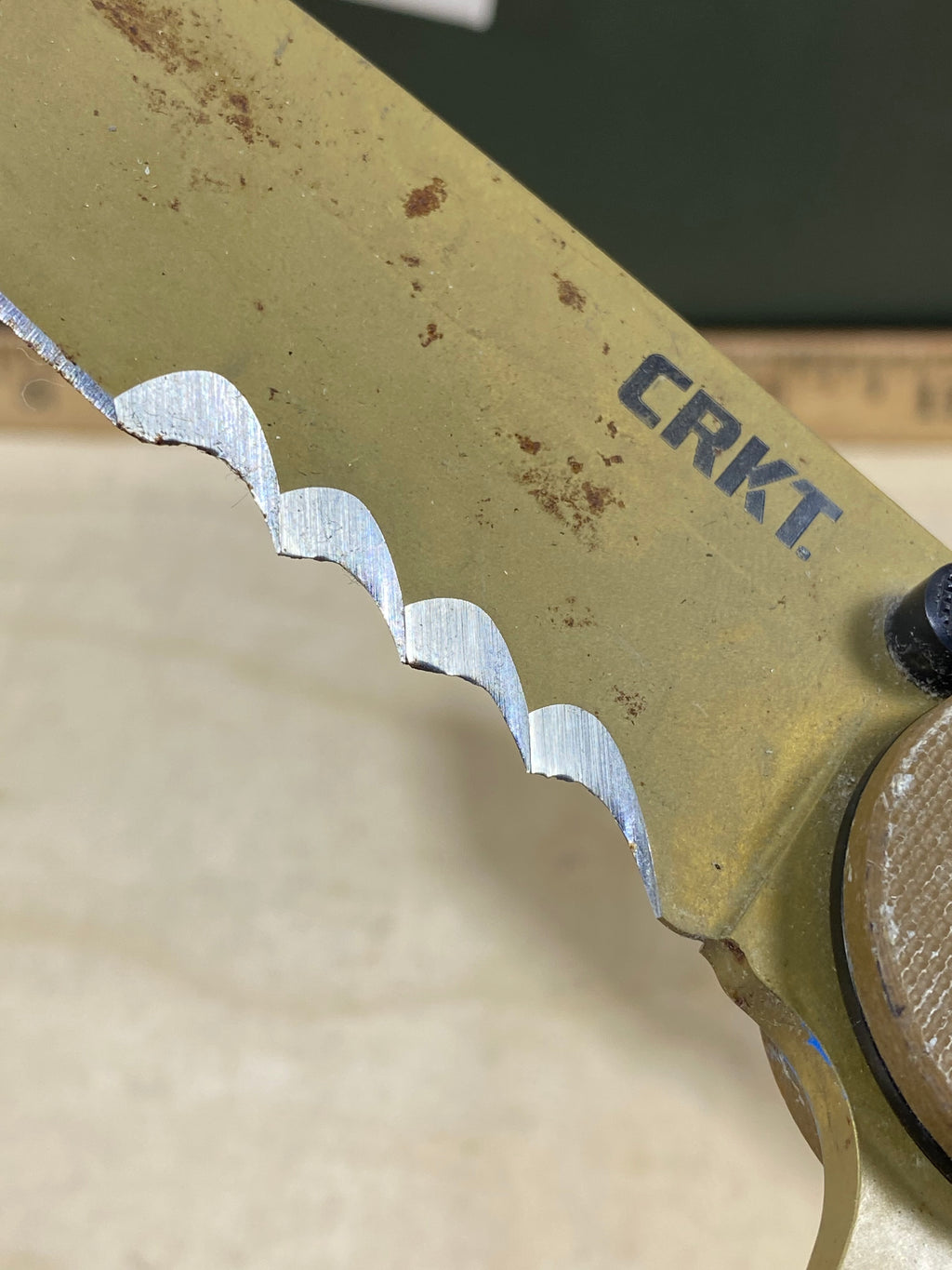 CRKT M16-14DSFG #158. Light usage. Super Dirty.