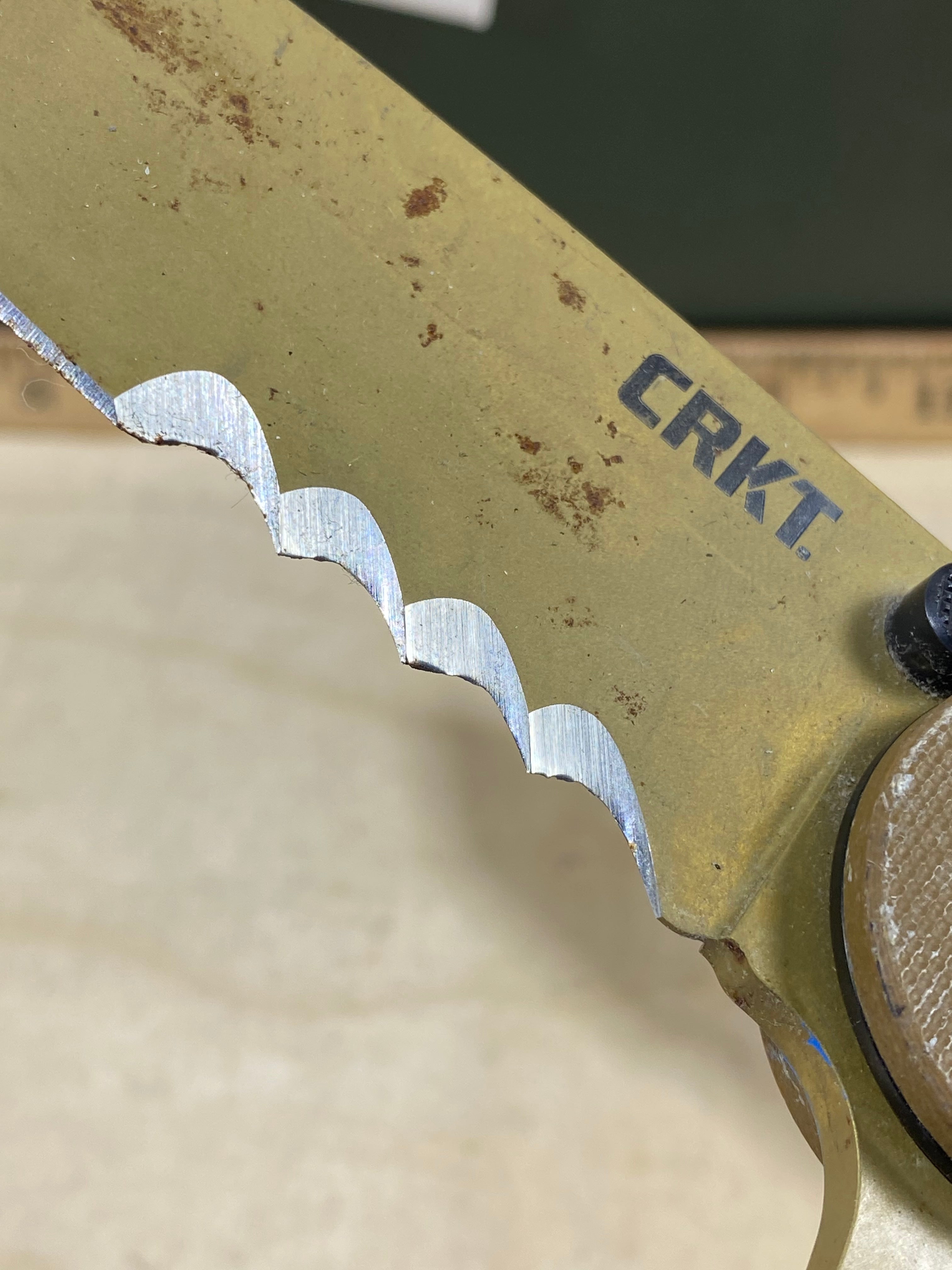 CRKT M16-14DSFG #158. Light usage. Super Dirty.