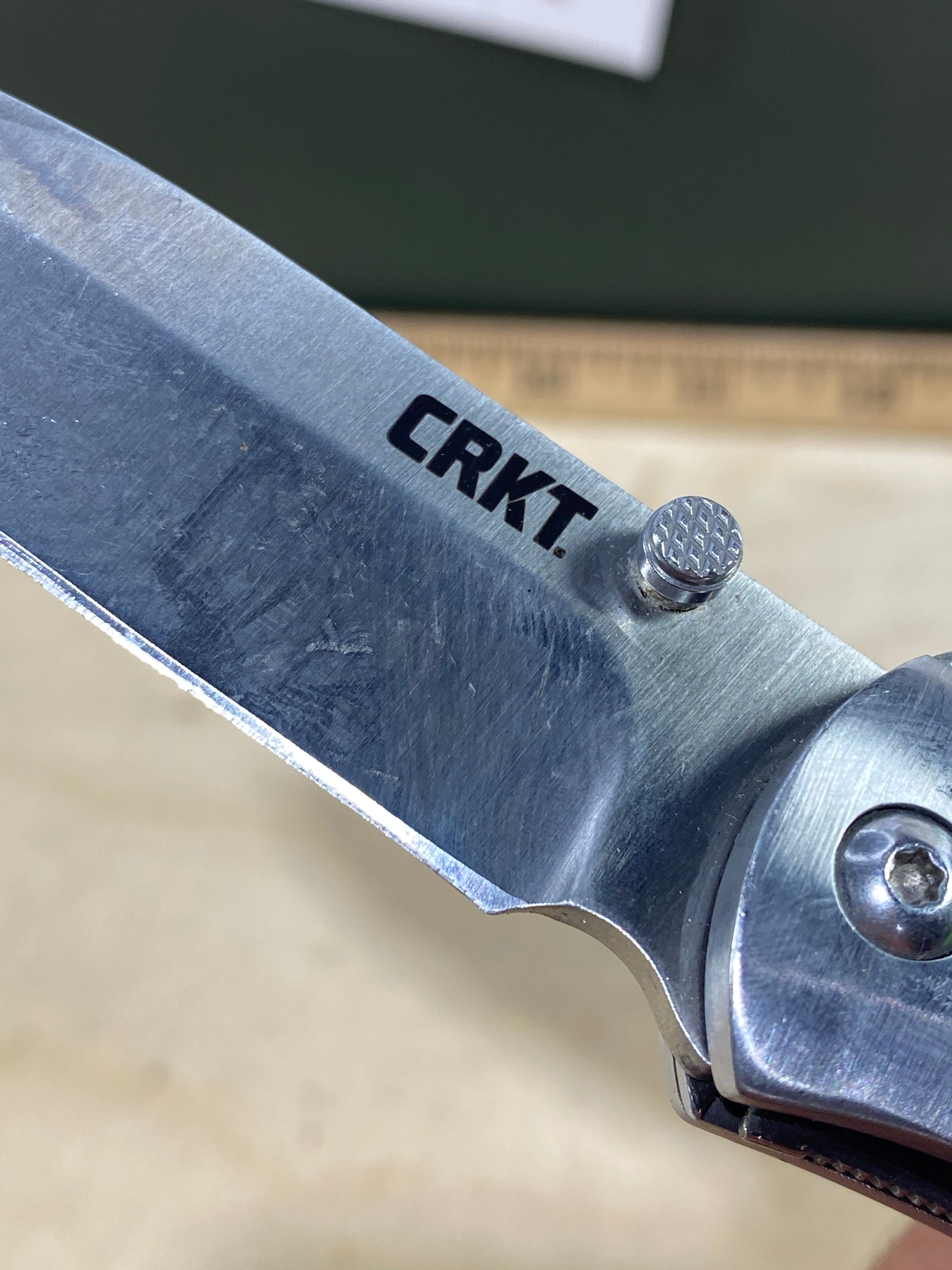 CRKT M4-02W #-6. Light usage. Chips on blade. Discontinued