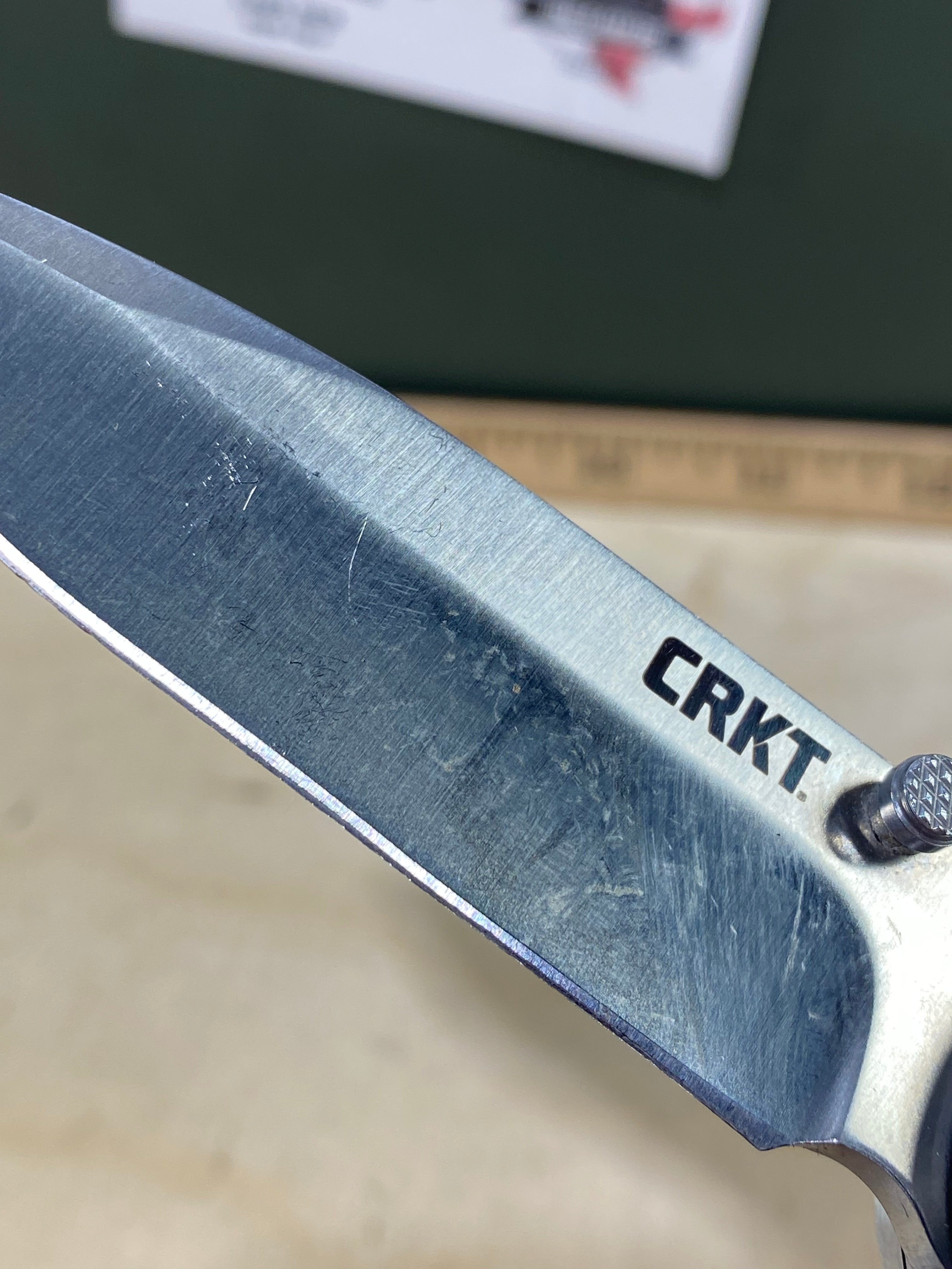 CRKT M4-02W #-6. Light usage. Chips on blade. Discontinued