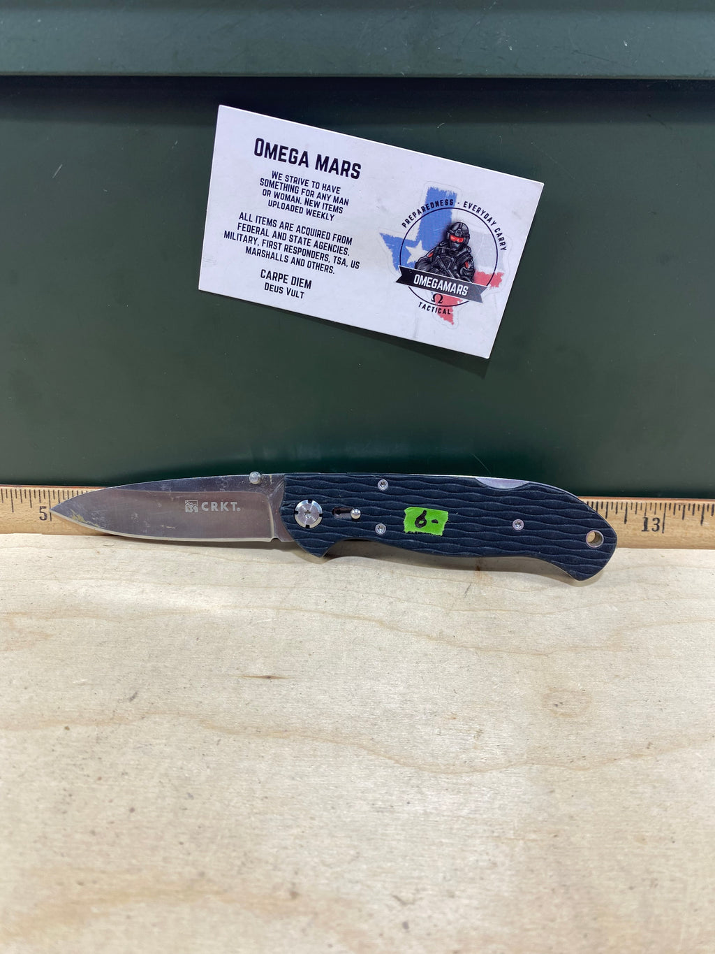 CRKT 7255Z Lake lll #-9. Light usage. Dirty. Resharpened. Discontinued.