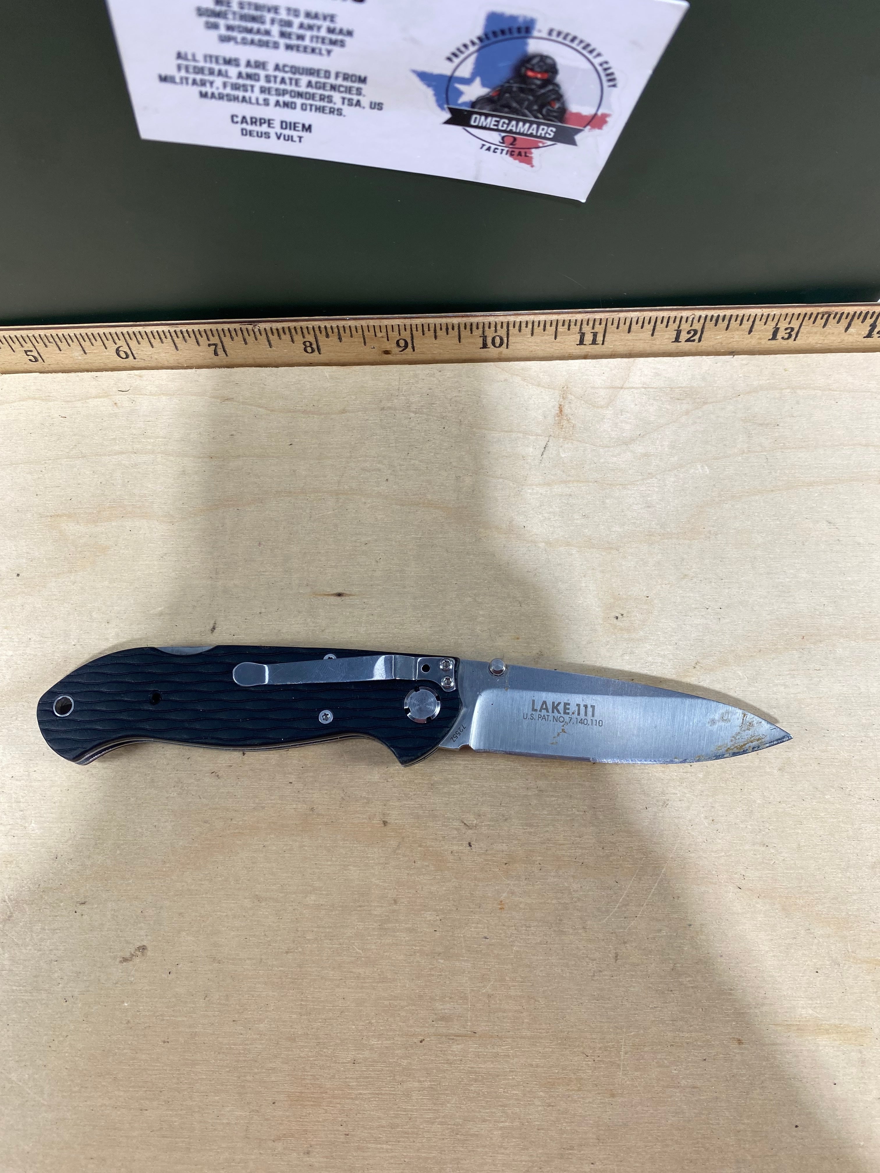 CRKT 7255Z Lake lll #-9. Light usage. Dirty. Resharpened. Discontinued.