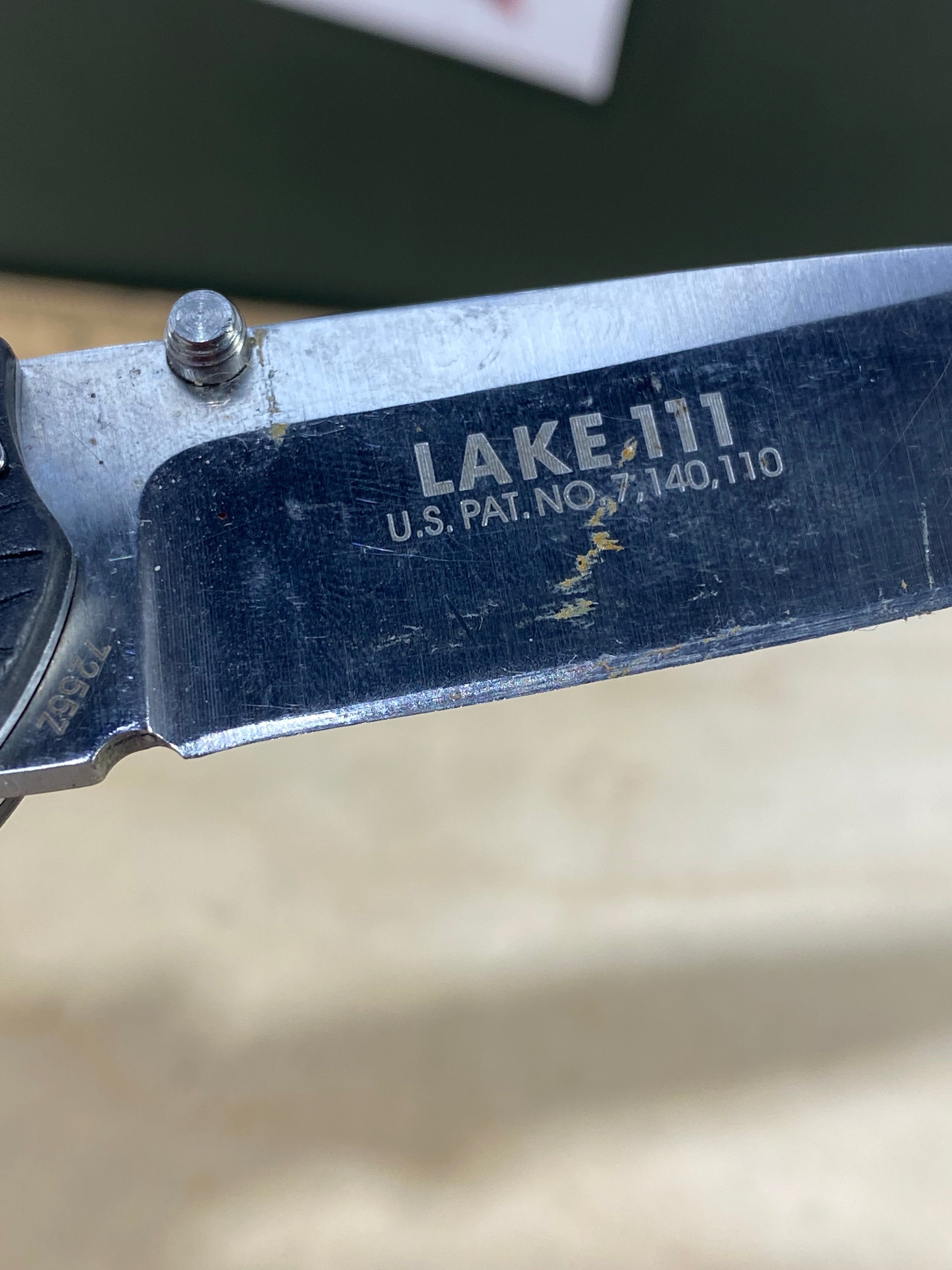 CRKT 7255Z Lake lll #-9. Light usage. Dirty. Resharpened. Discontinued.