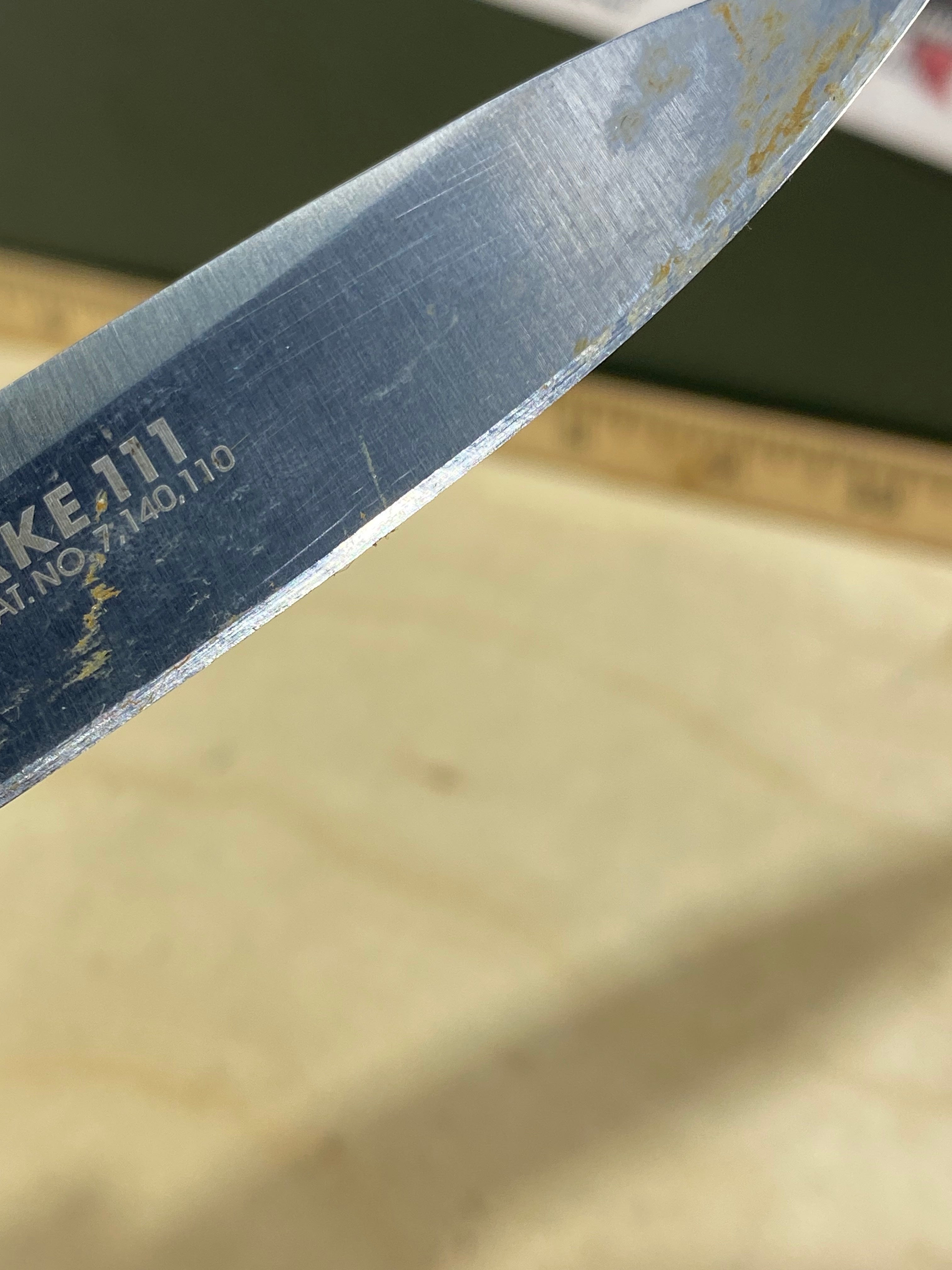 CRKT 7255Z Lake lll #-9. Light usage. Dirty. Resharpened. Discontinued.