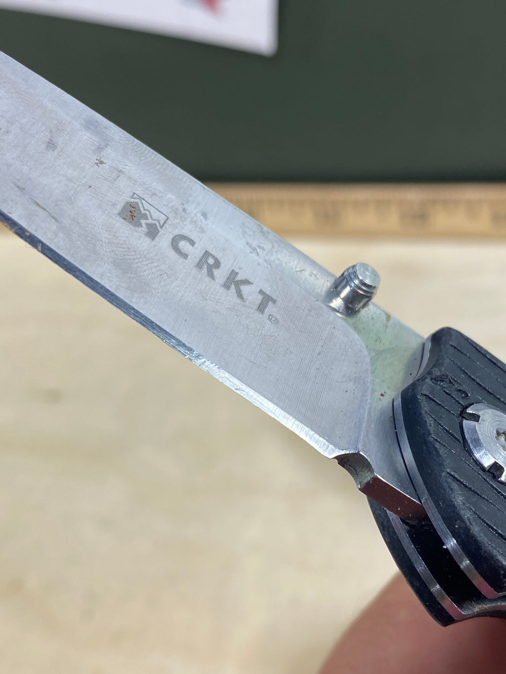 CRKT 7255Z Lake lll #-9. Light usage. Dirty. Resharpened. Discontinued.