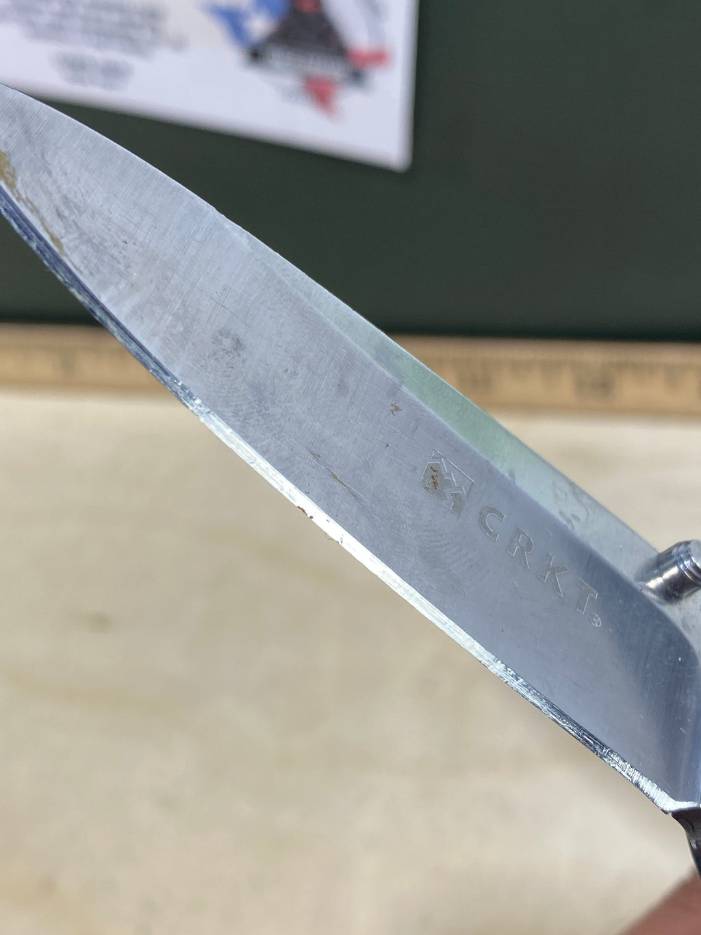 CRKT 7255Z Lake lll #-9. Light usage. Dirty. Resharpened. Discontinued.