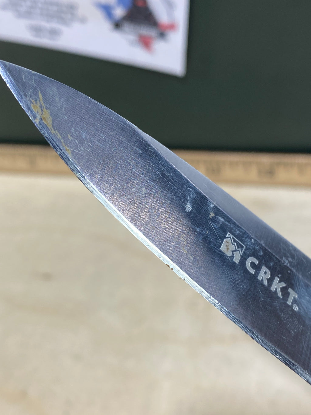 CRKT 7255Z Lake lll #-9. Light usage. Dirty. Resharpened. Discontinued.