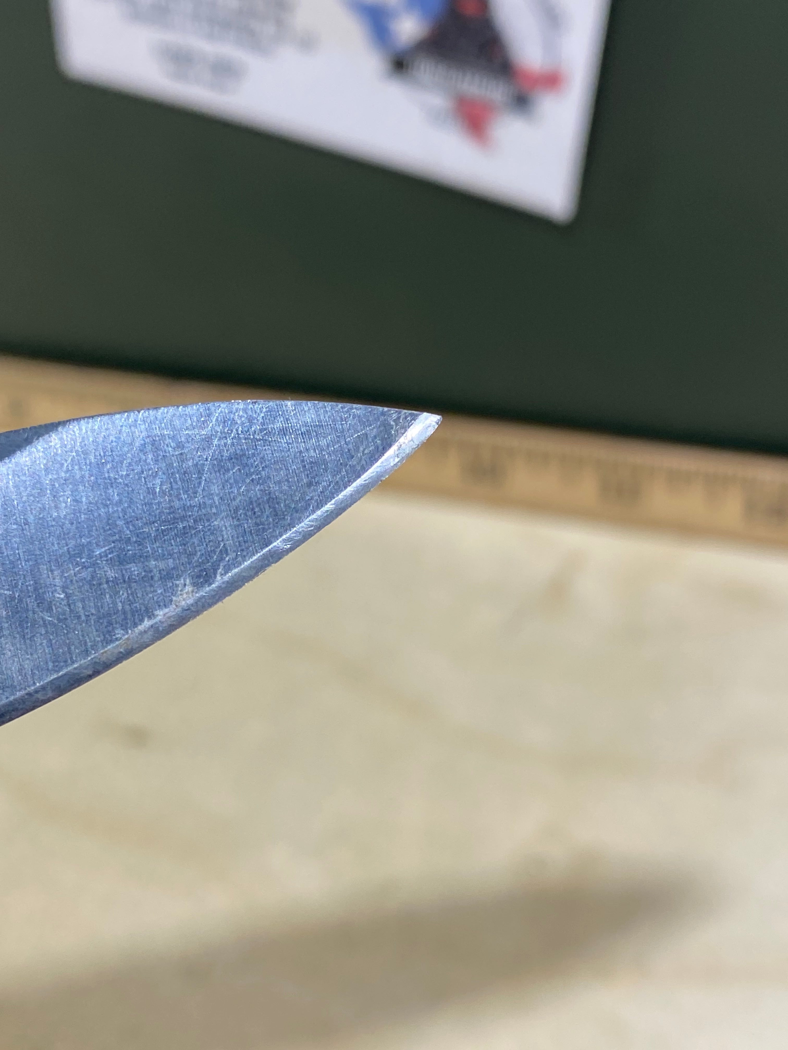 CRKT 7255Z Lake lll #-10. Light usage. Chip on blade. Resharpened. Discontinued.