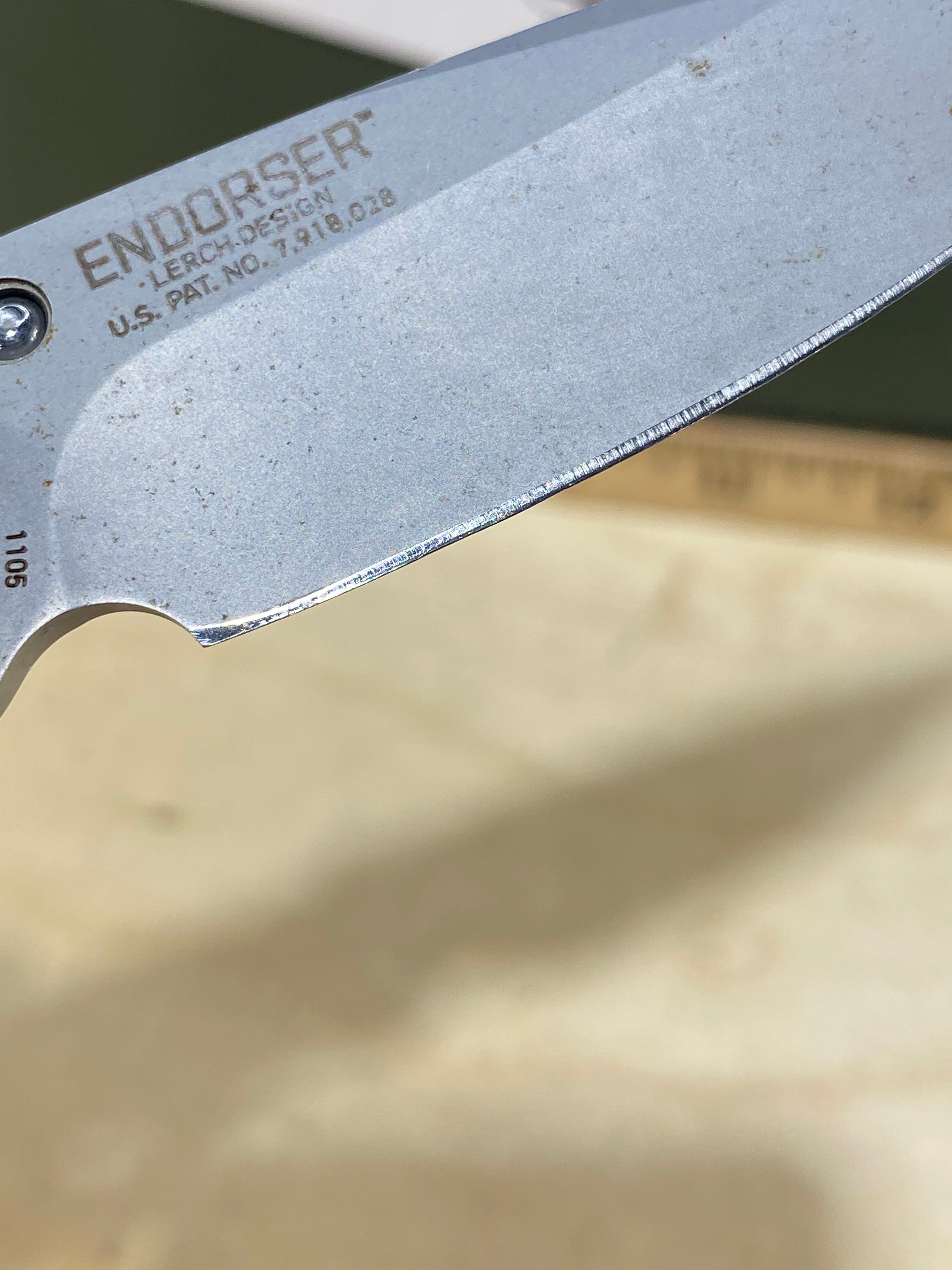 CRKT 1105 Endorser #-37. Light usage. Dirty. Chip on blade.
