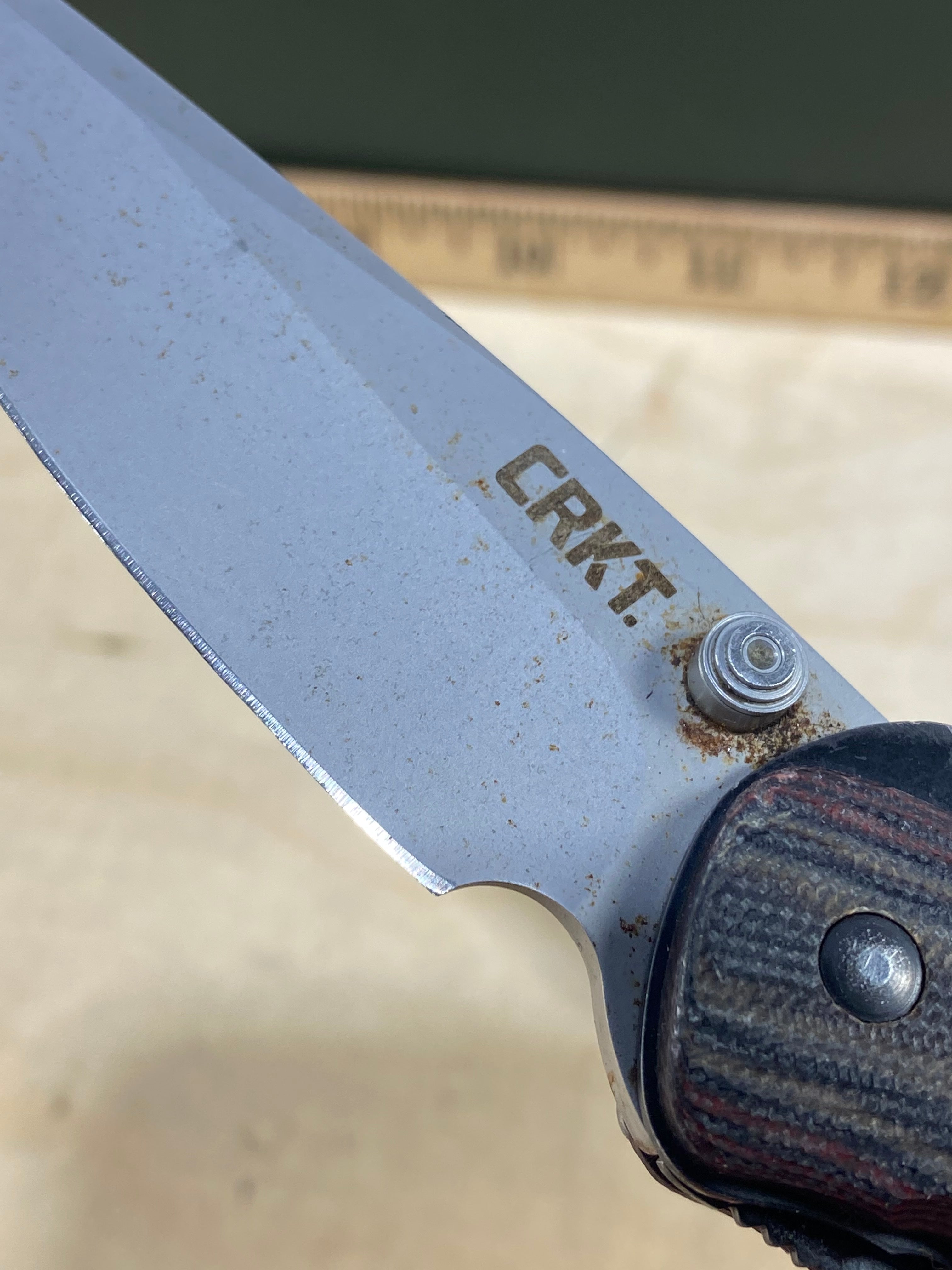 CRKT 1105 Endorser #-37. Light usage. Dirty. Chip on blade.