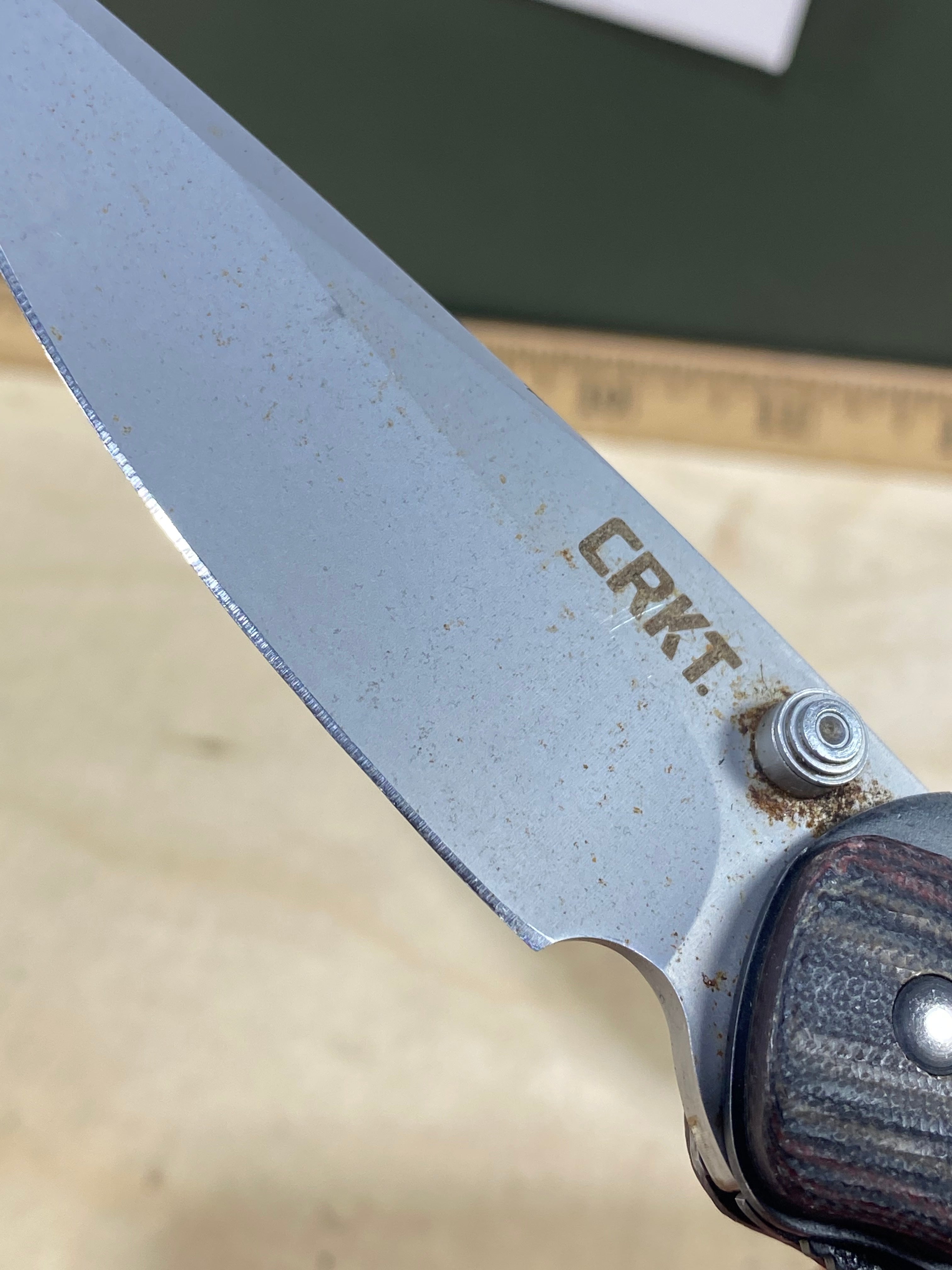 CRKT 1105 Endorser #-37. Light usage. Dirty. Chip on blade.