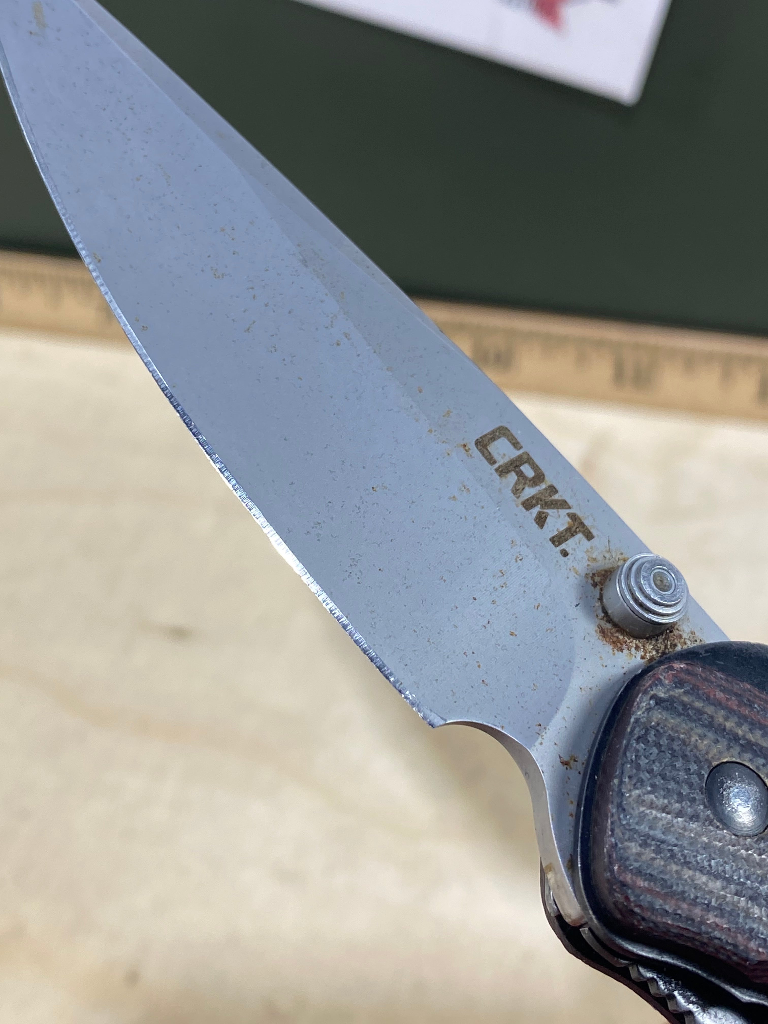 CRKT 1105 Endorser #-37. Light usage. Dirty. Chip on blade.