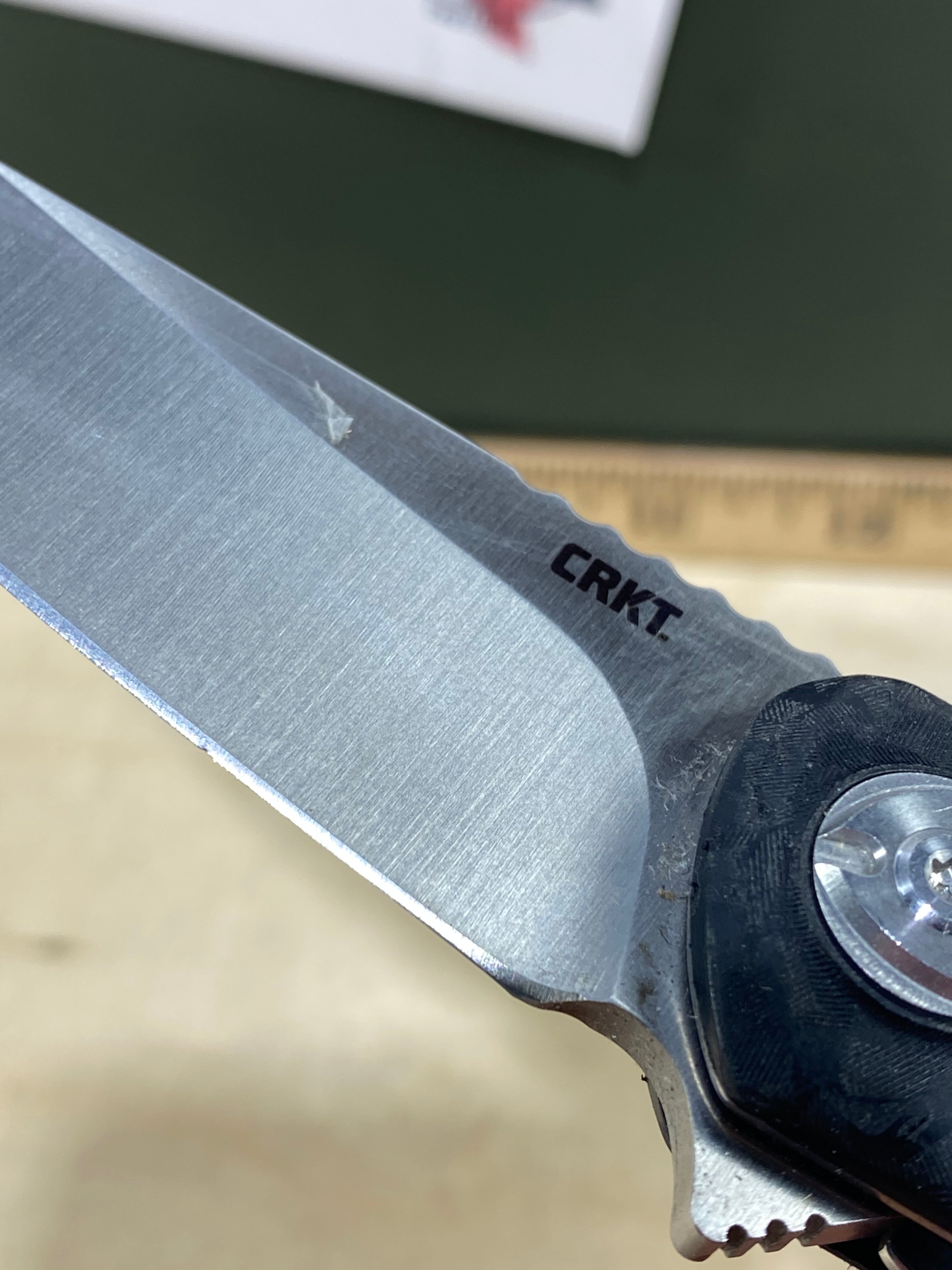 CRKT 6535 #-41. Light usage. Chip on blade.