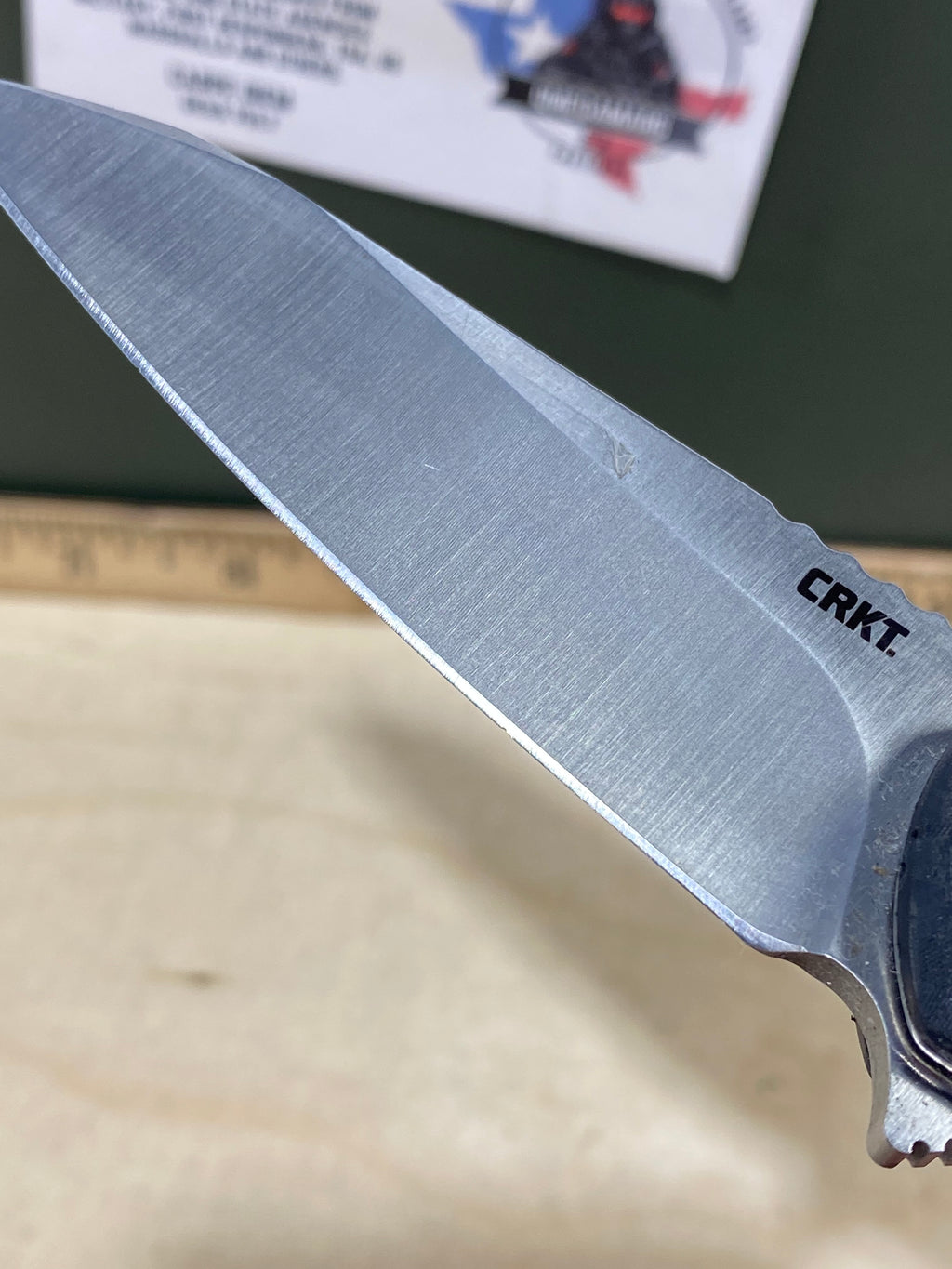 CRKT 6535 #-41. Light usage. Chip on blade.