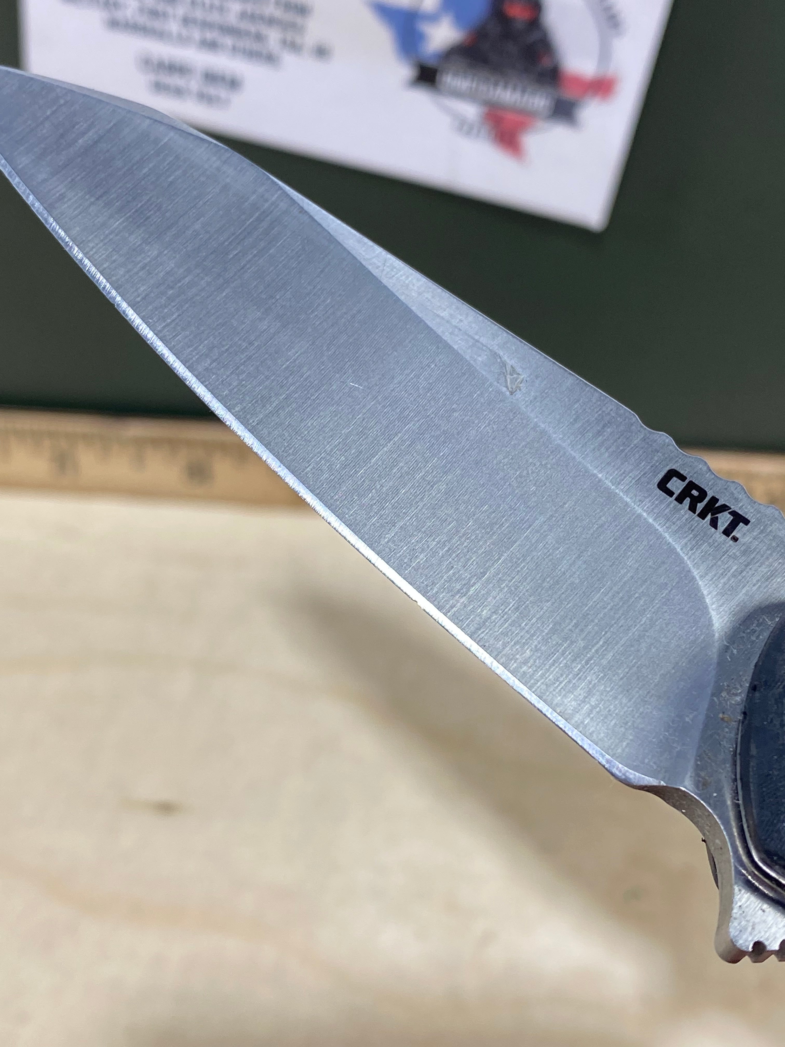 CRKT 6535 #-41. Light usage. Chip on blade.