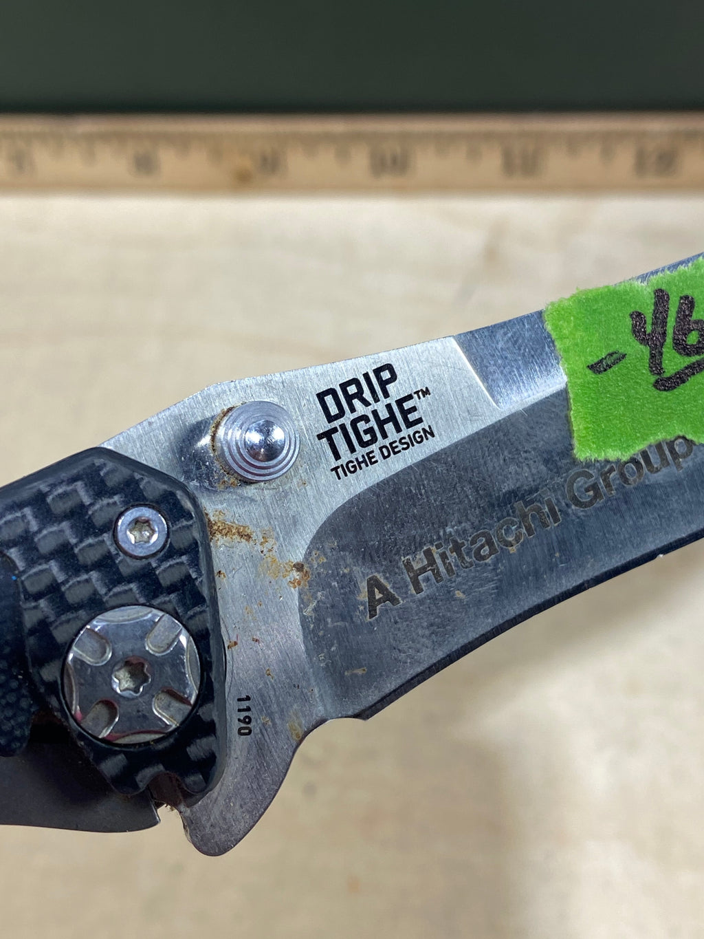 CRKT 1190 Drip Tighe #-46. Light usage. Dirty. Discontinued.