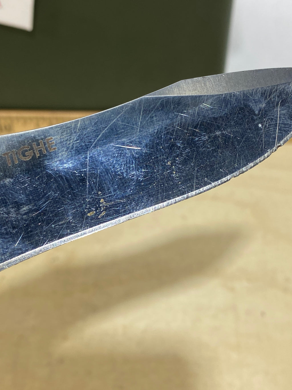CRKT 1090 My Tighe #-47. Light usage. Chips on blade. Discontinued.