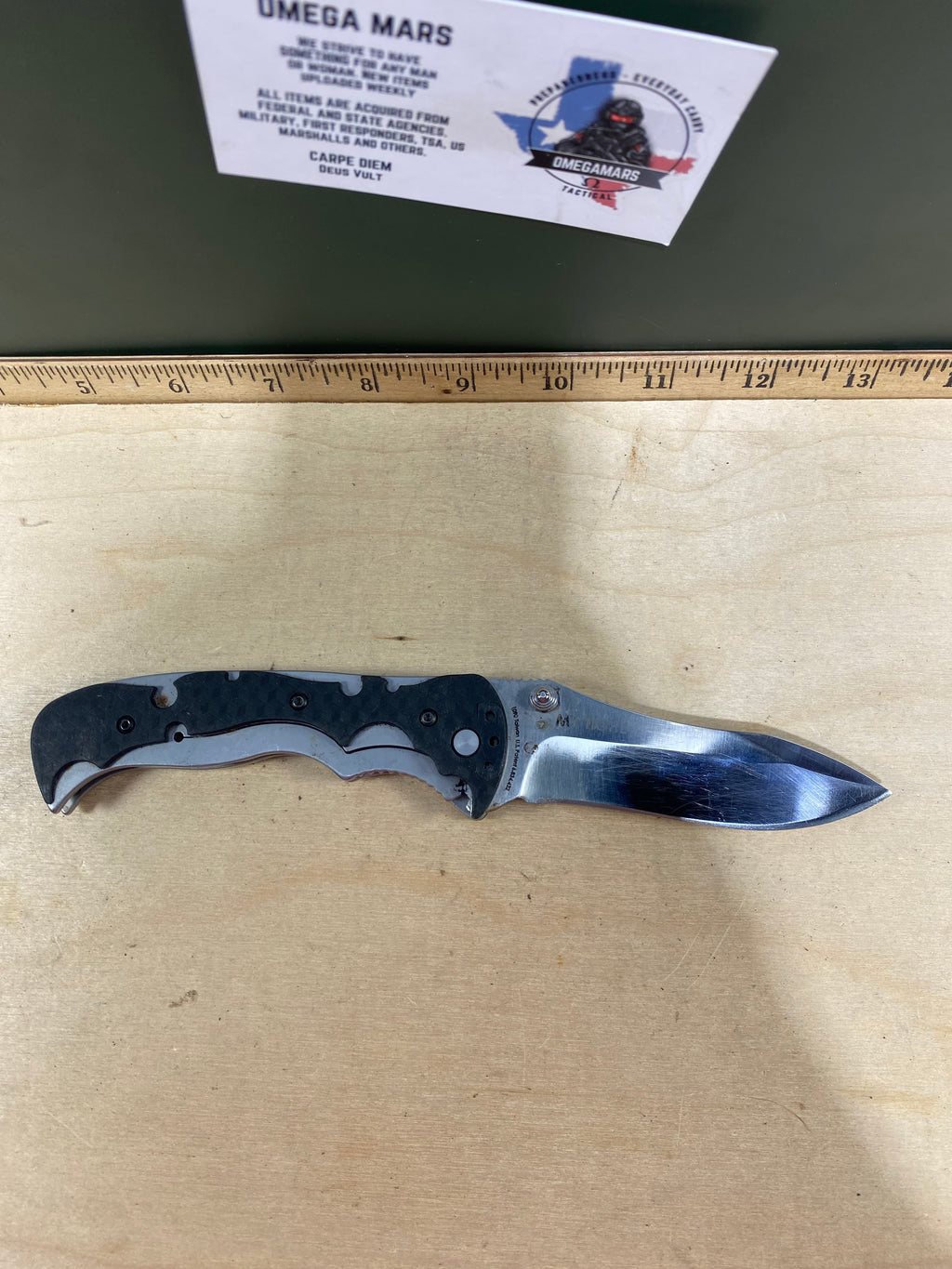 CRKT 1090 My Tighe #-48. Light usage. Missing pocket clip. Resharpened. Discontinued.