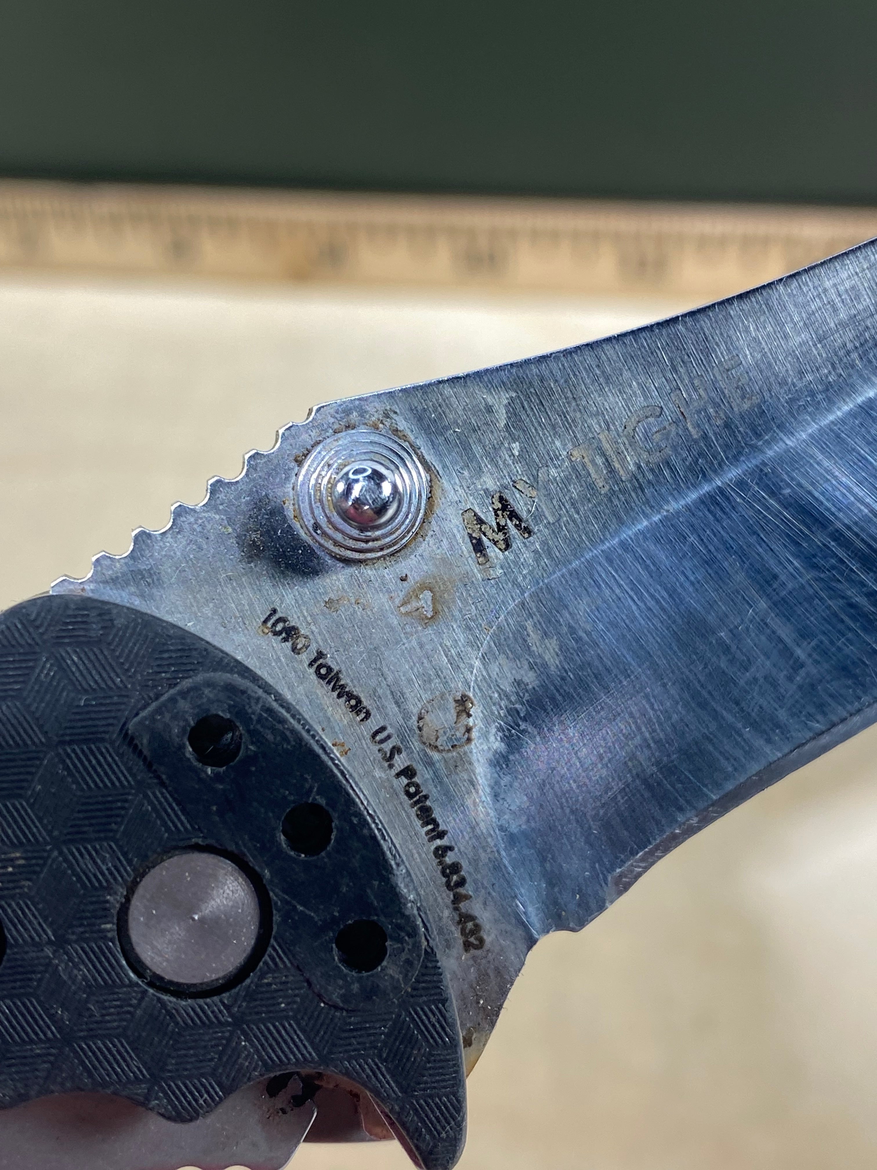 CRKT 1090 My Tighe #-48. Light usage. Missing pocket clip. Resharpened. Discontinued.