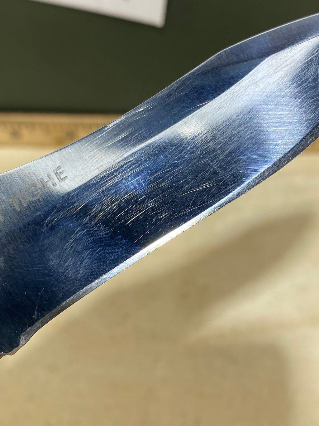 CRKT 1090 My Tighe #-48. Light usage. Missing pocket clip. Resharpened. Discontinued.