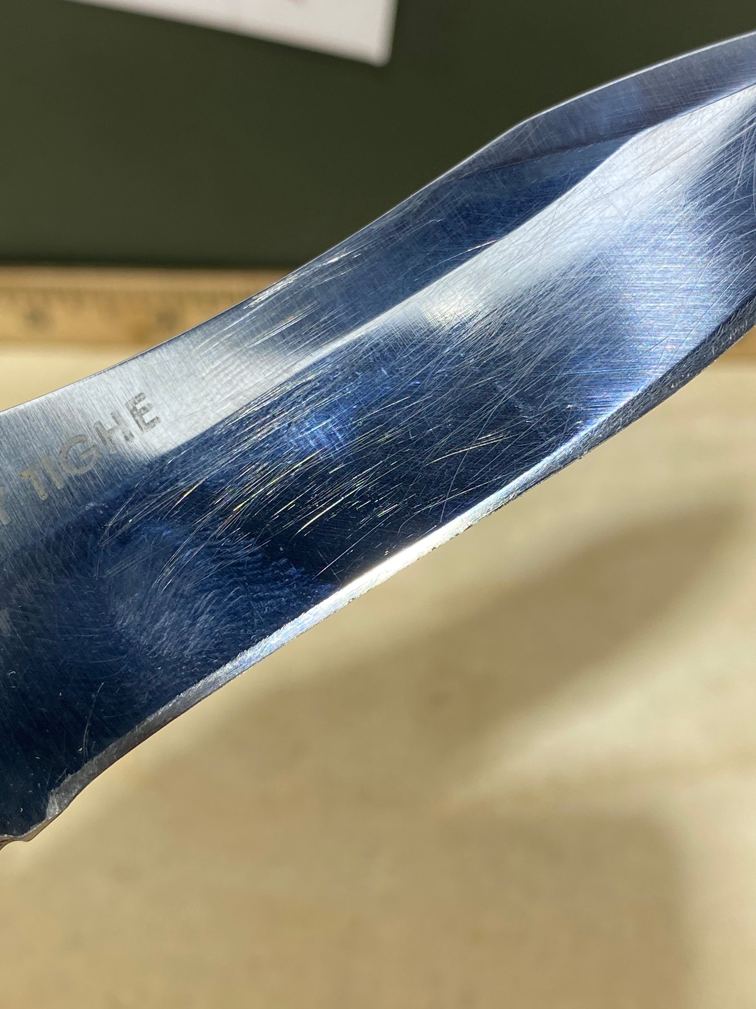 CRKT 1090 My Tighe #-48. Light usage. Missing pocket clip. Resharpened. Discontinued.