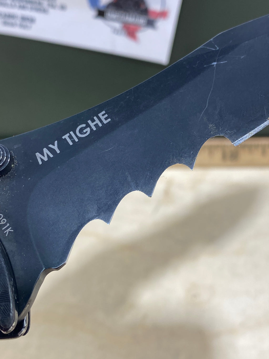 CRKT 1091K My Tighe #-49. Light usage. Dirty. Discontinued.