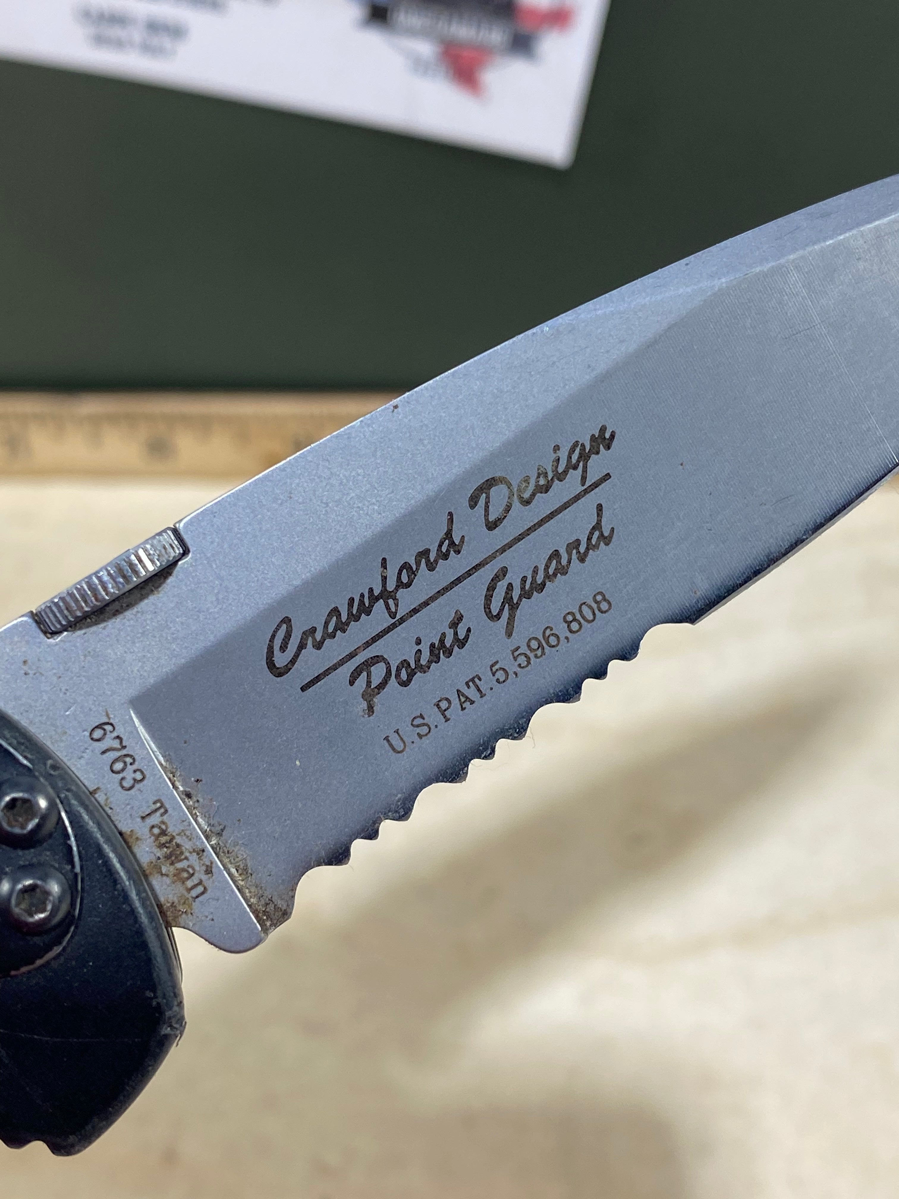 CRKT 6763 Crawford Point Guard #-59. Light usage. Dirty. Discontinued.