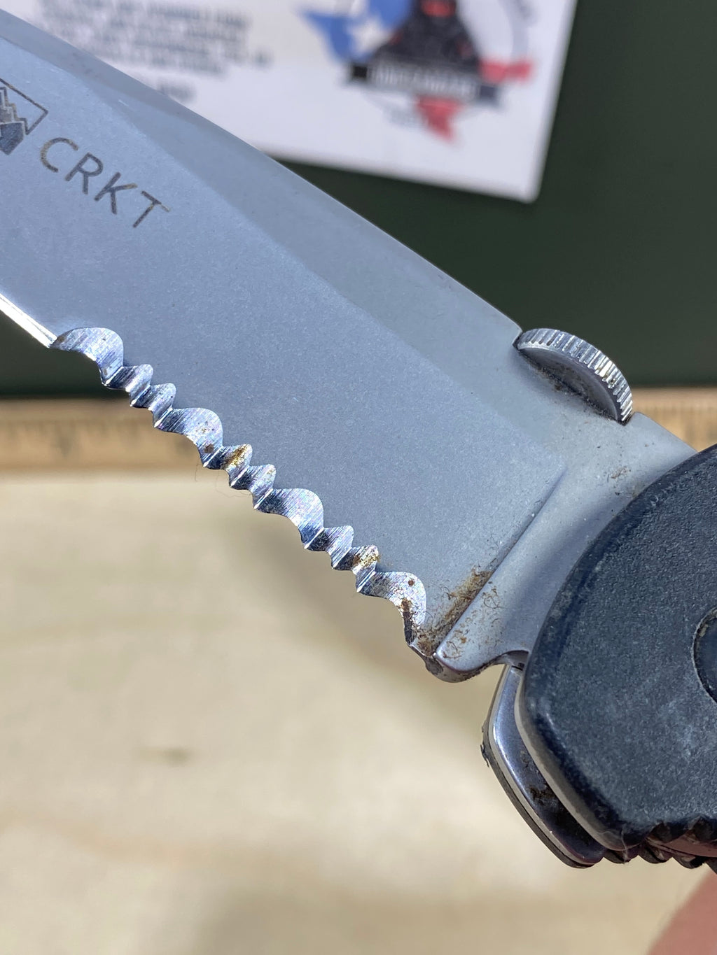 CRKT 6763 Crawford Point Guard #-59. Light usage. Dirty. Discontinued.