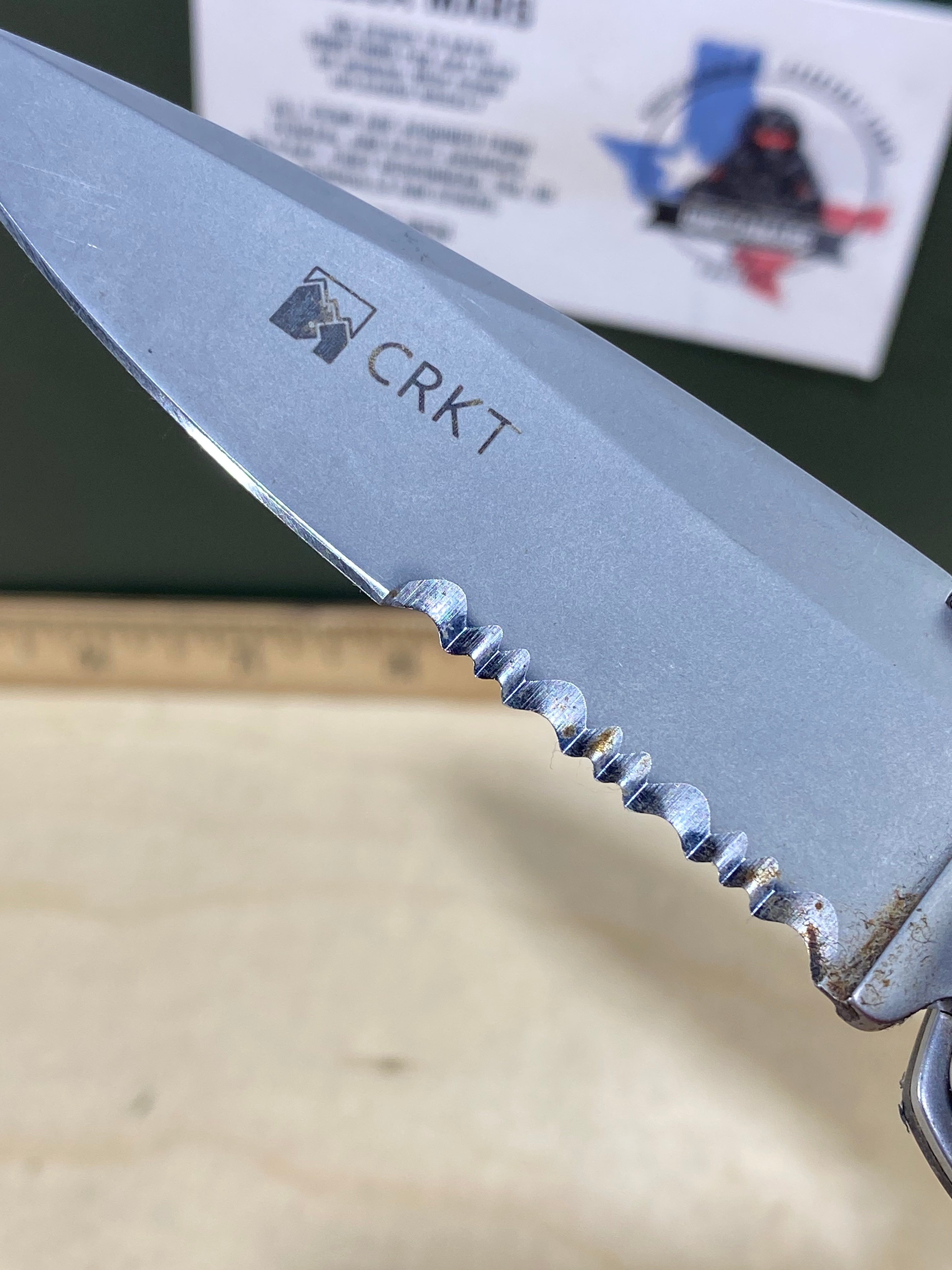 CRKT 6763 Crawford Point Guard #-59. Light usage. Dirty. Discontinued.