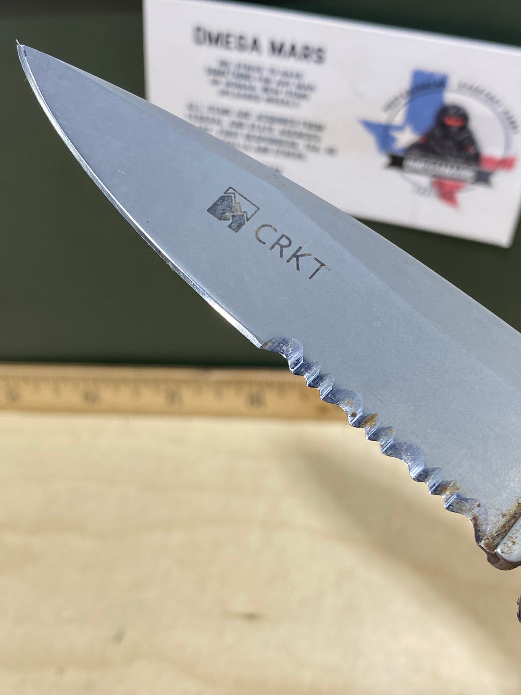 CRKT 6763 Crawford Point Guard #-59. Light usage. Dirty. Discontinued.