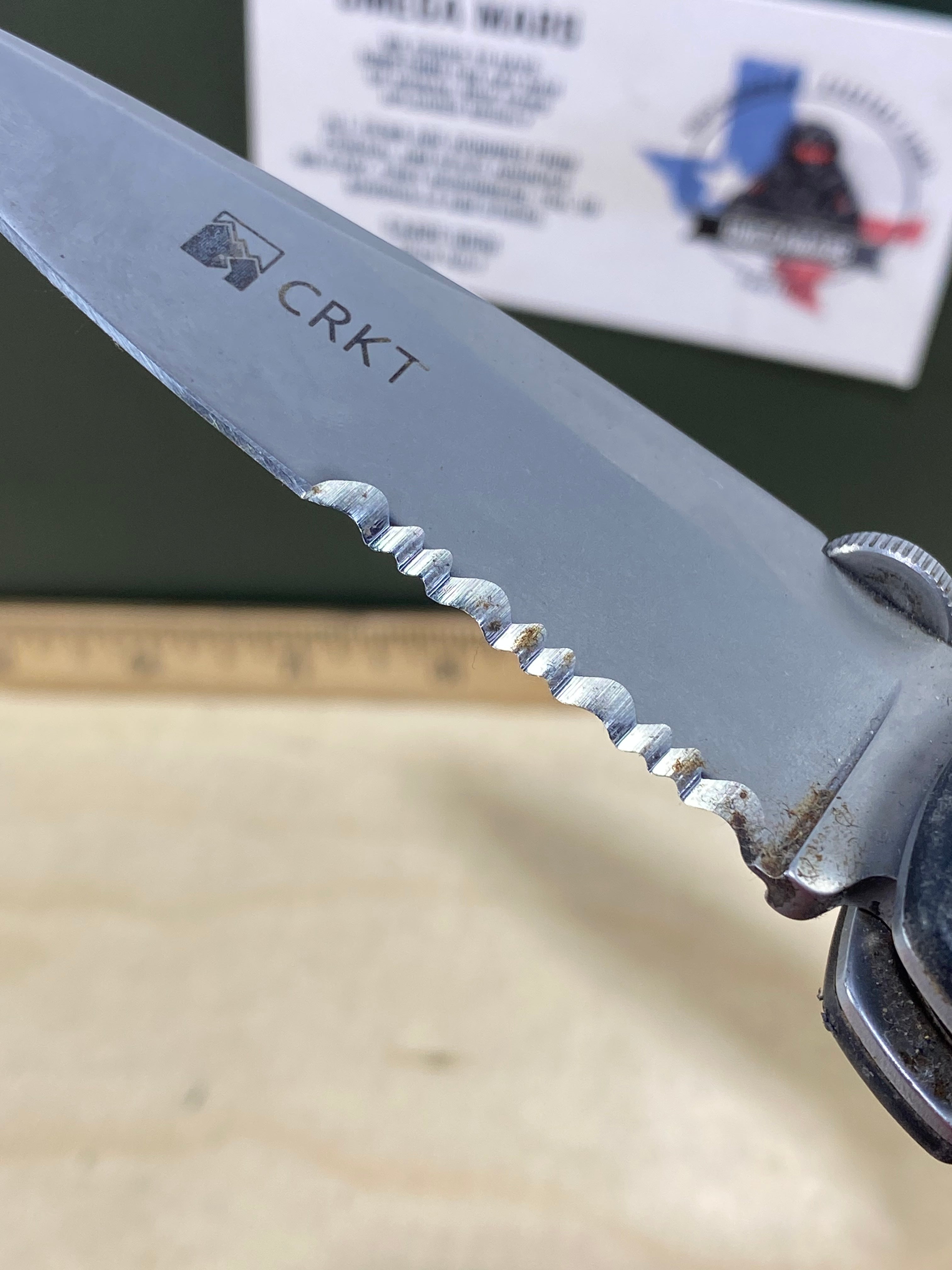 CRKT 6763 Crawford Point Guard #-59. Light usage. Dirty. Discontinued.