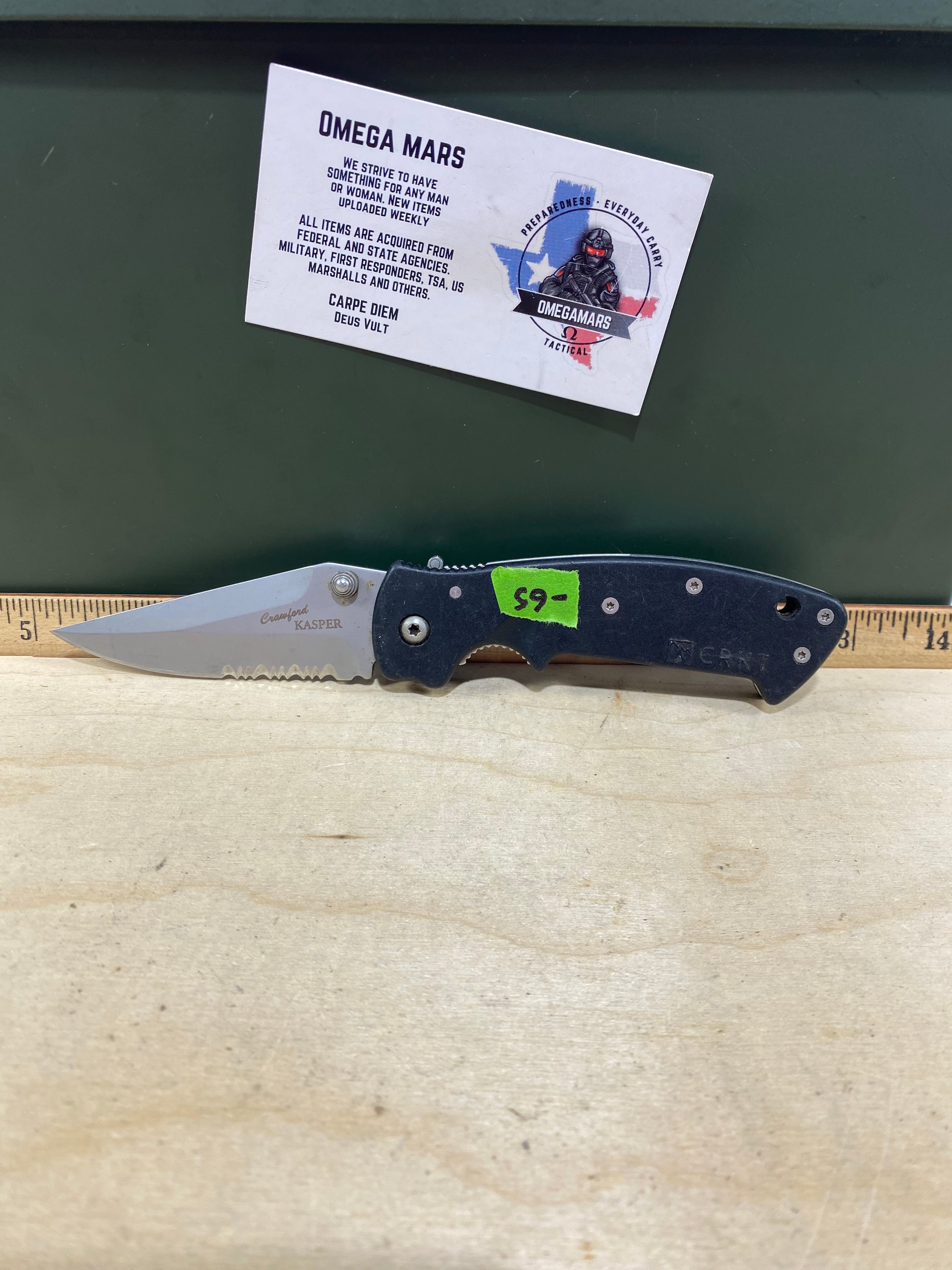 CRKT 6782 #-65. Light usage. Pocket clip it's bent out. Resharpened.