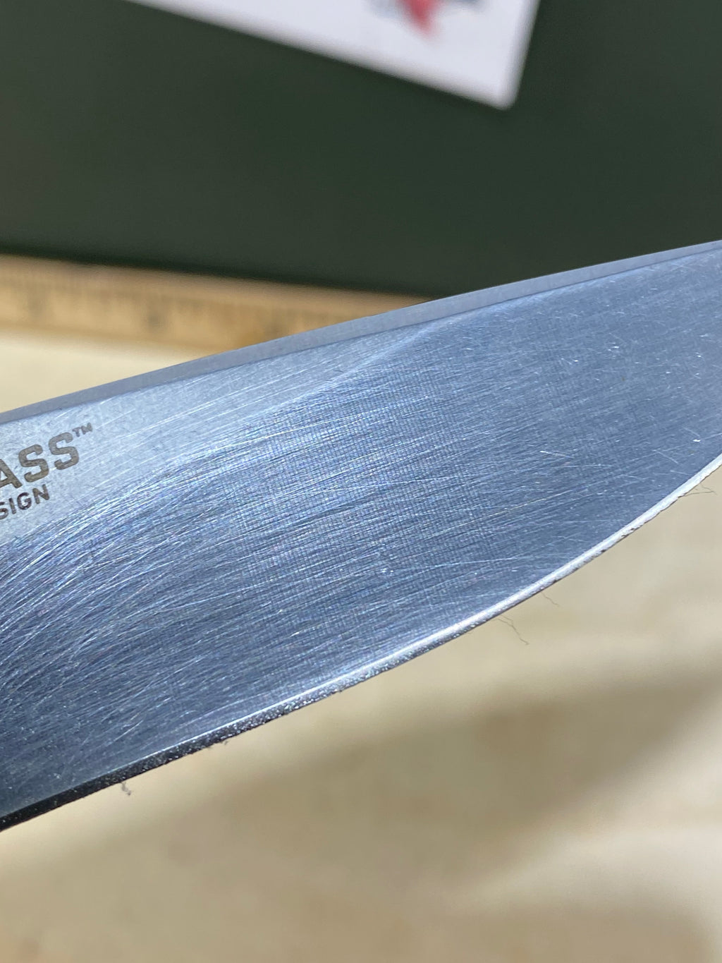 CRKT R2601 High-Brass #-91. Light usage. Chips on blade. Discontinued.