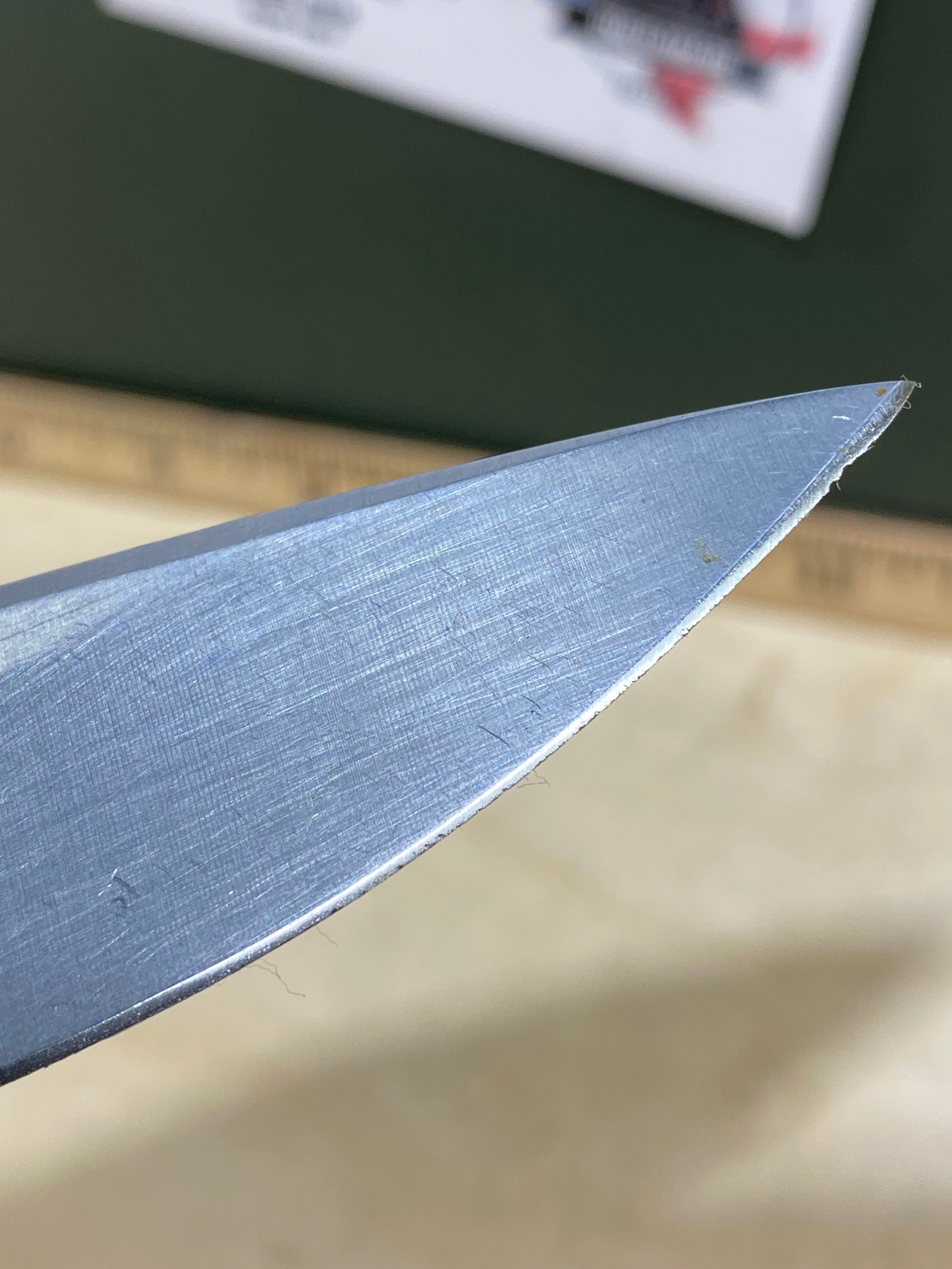 CRKT R2601 High-Brass #-91. Light usage. Chips on blade. Discontinued.