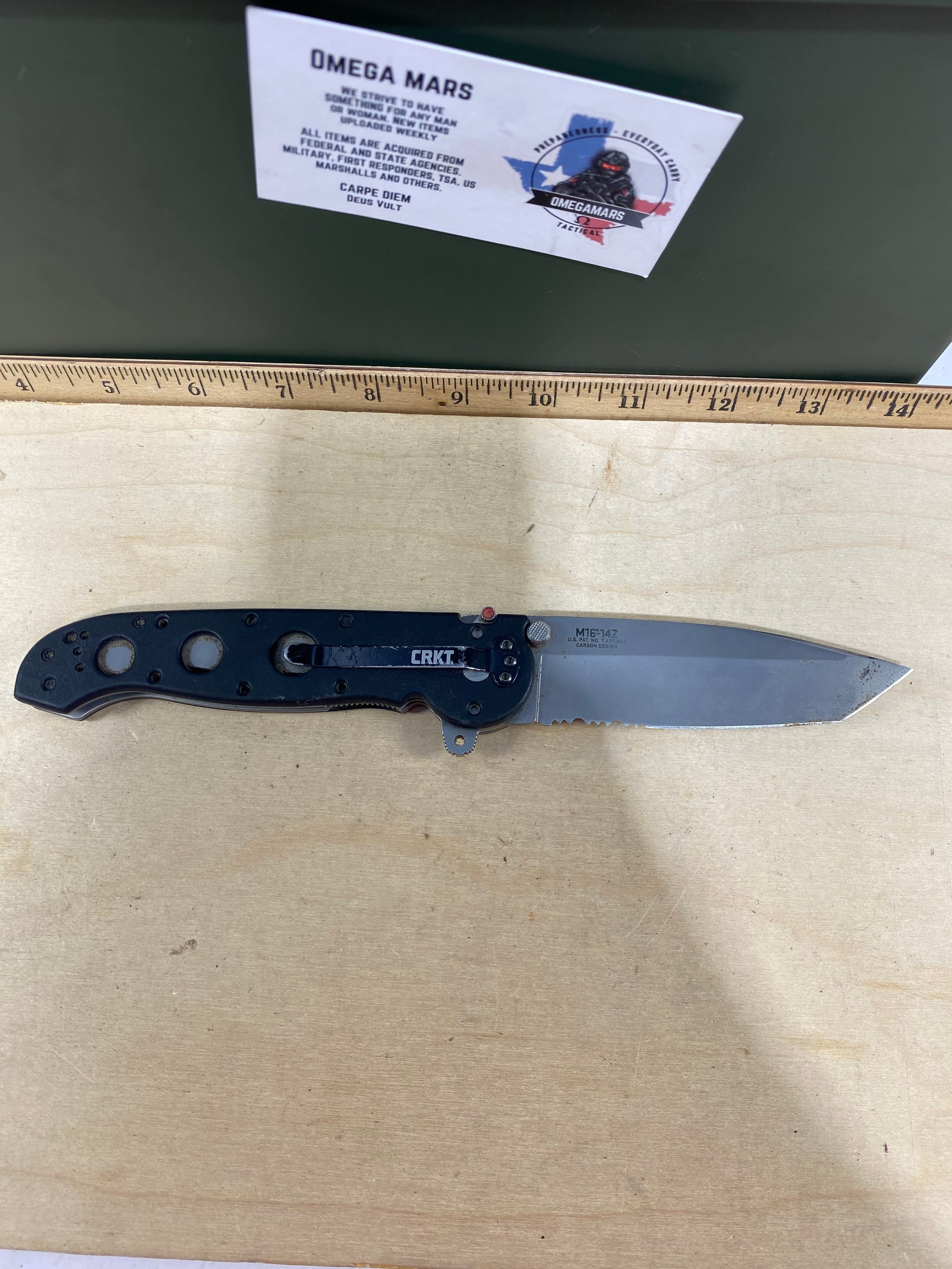 CRKT M16-14Z #-105. Light usage. Dirty. Possible rust.