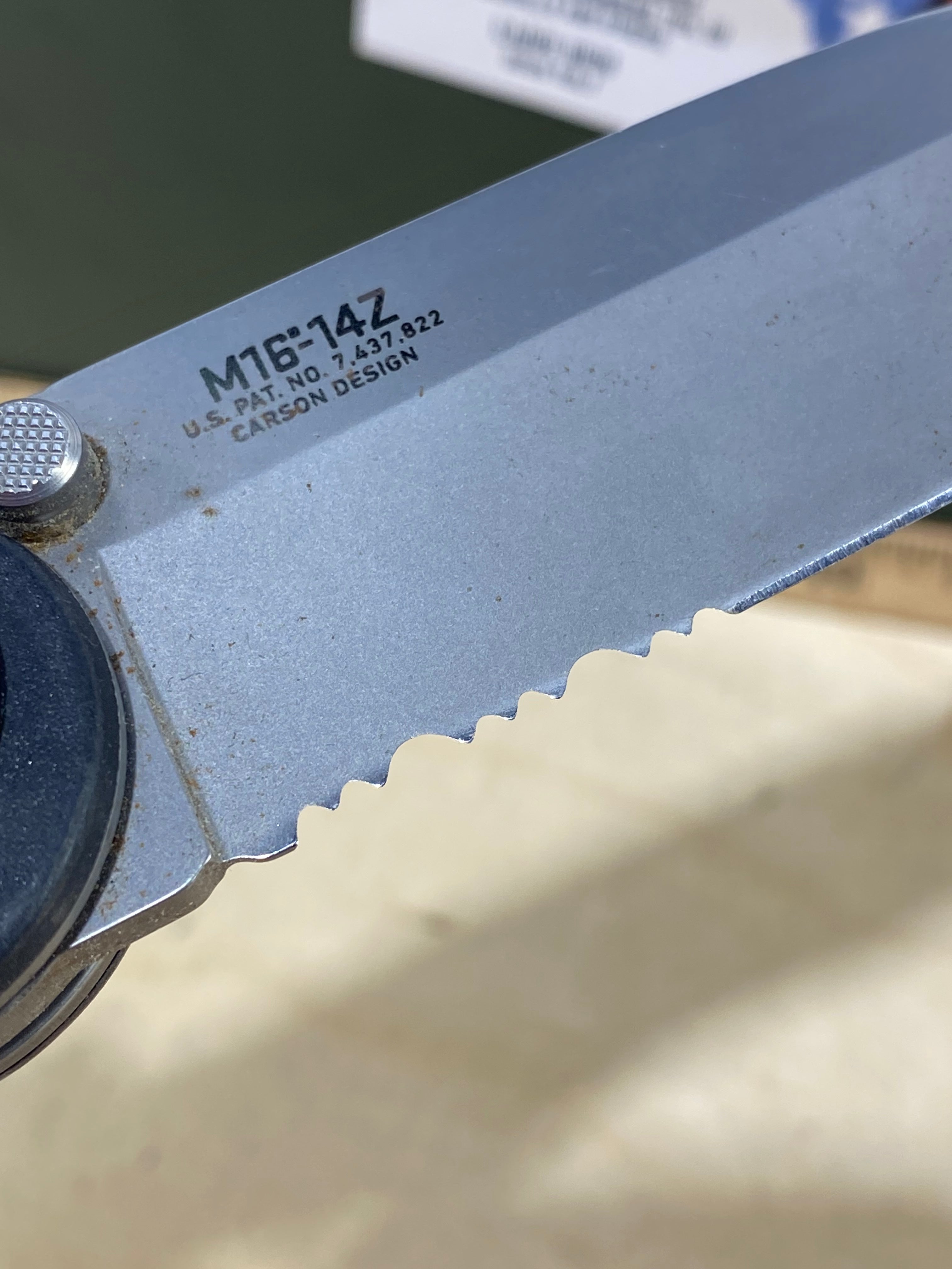 CRKT M16-14Z #-105. Light usage. Dirty. Possible rust.
