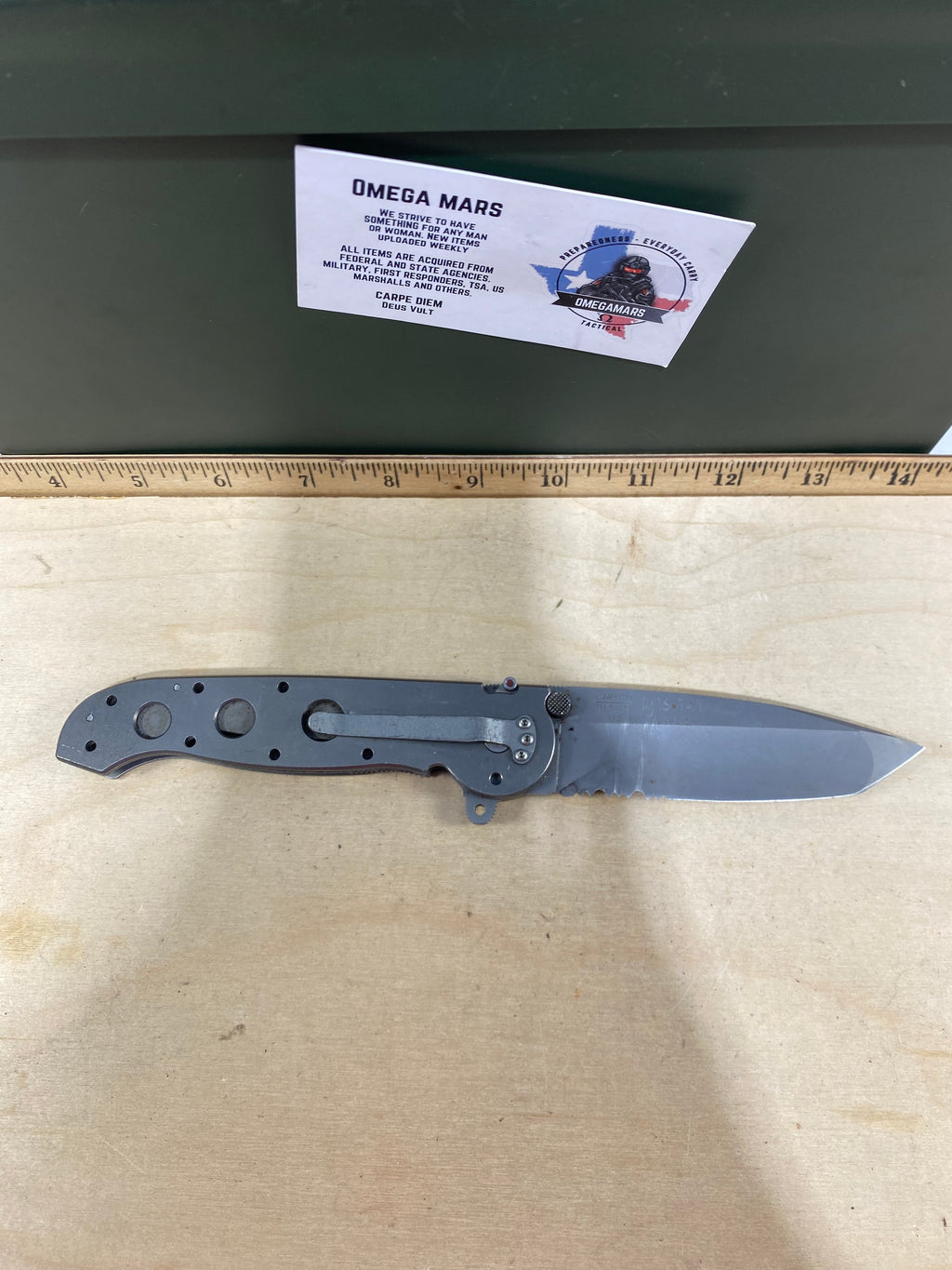 CRKT M16-14T #-109. Light usage. Possible Rust. Chip on blade. Discontinued