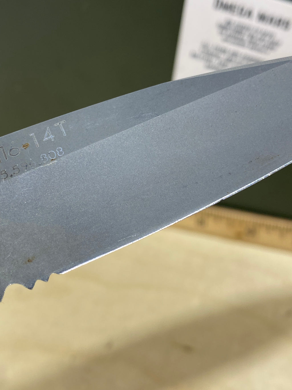 CRKT M16-14T #-109. Light usage. Possible Rust. Chip on blade. Discontinued